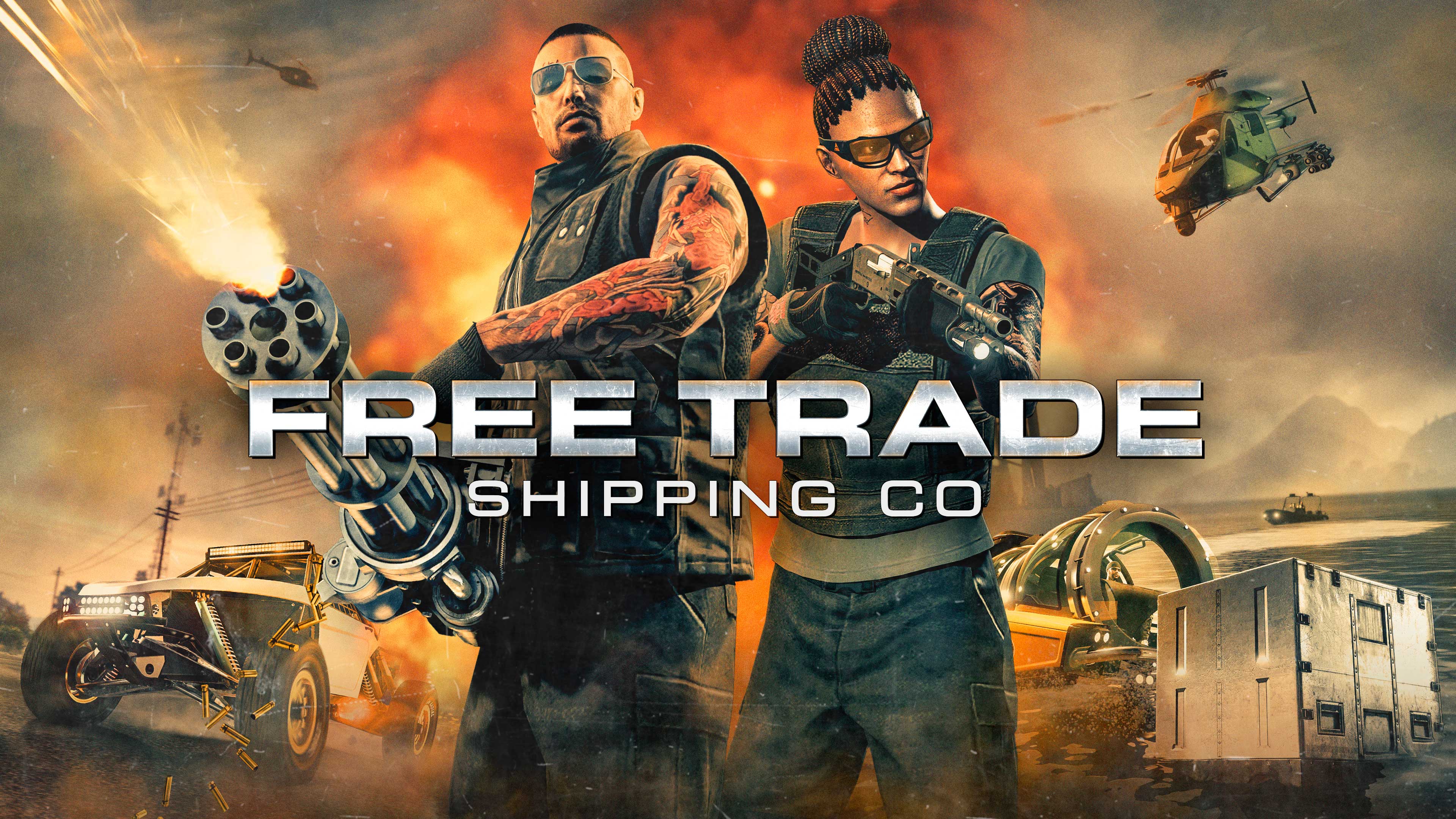 Free Trade Shipping Co. Promotional poster for Free Trade Shipping Co. in GTA Online.