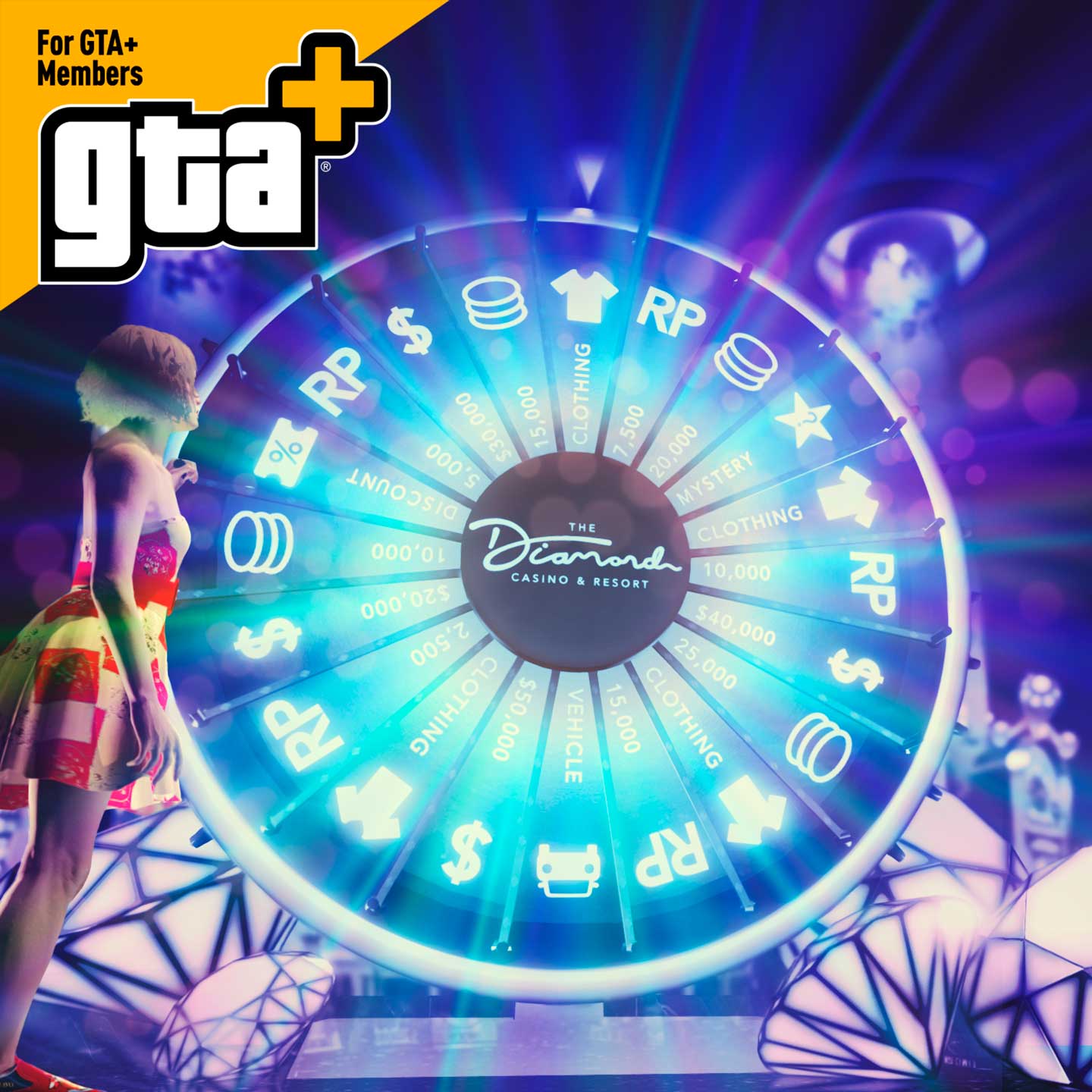 Lucky Wheel Promotional poster for Lucky Wheel in GTA Online.