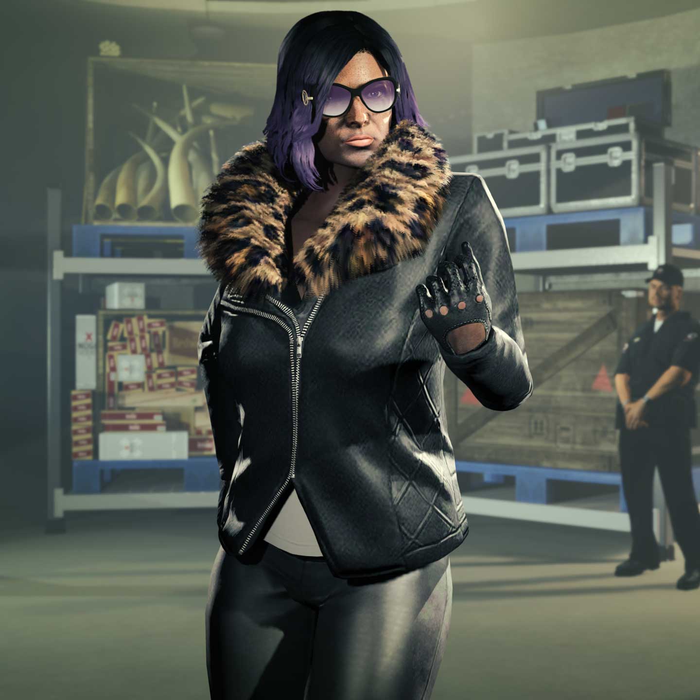 Nightclub Business Screenshot of a GTA Online character standing in a Nightclub Warehouse.