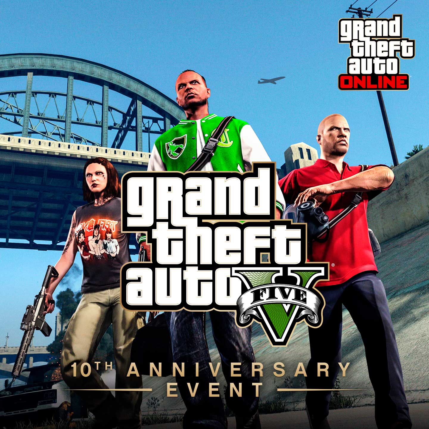 Grand Theft Auto V – 10th Anniversary Promotional screenshot for the 10th anniversary of Grand Theft Auto V.