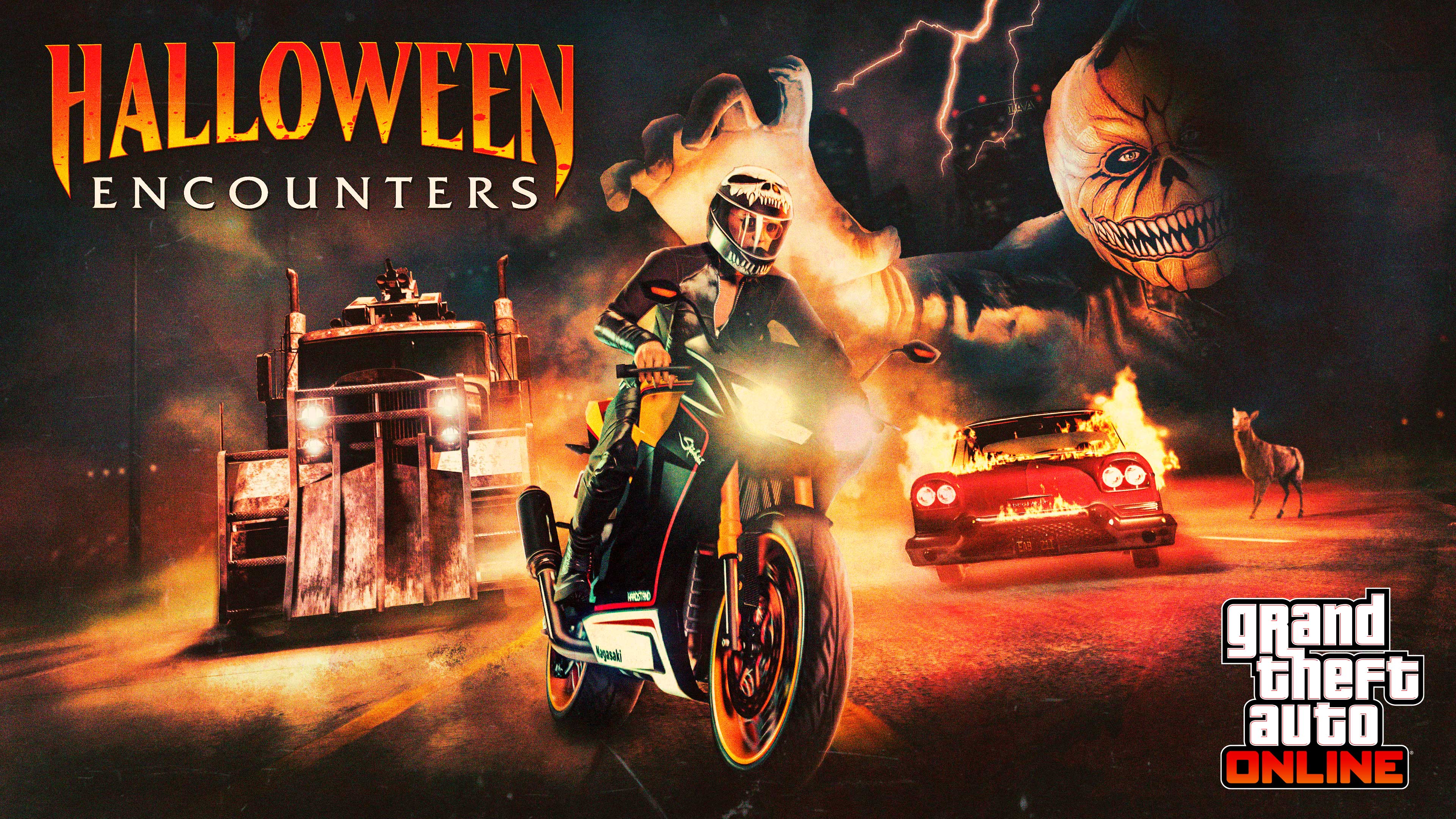 Promotional poster for Halloween in GTA Online.