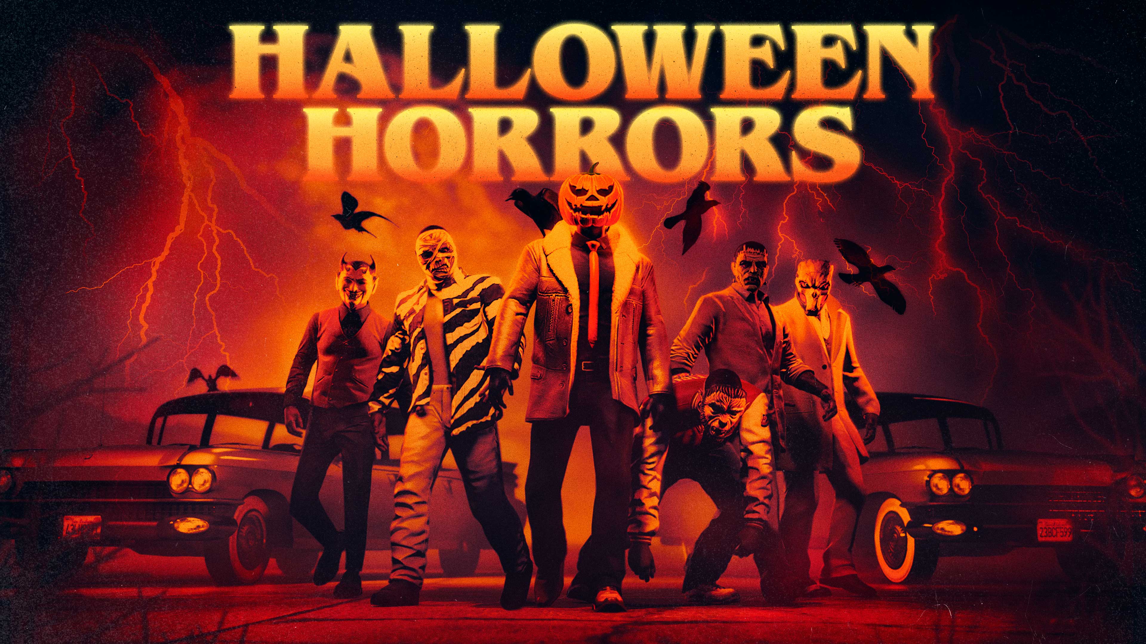 Promotional poster for Halloween Horrors Event in GTA Online.