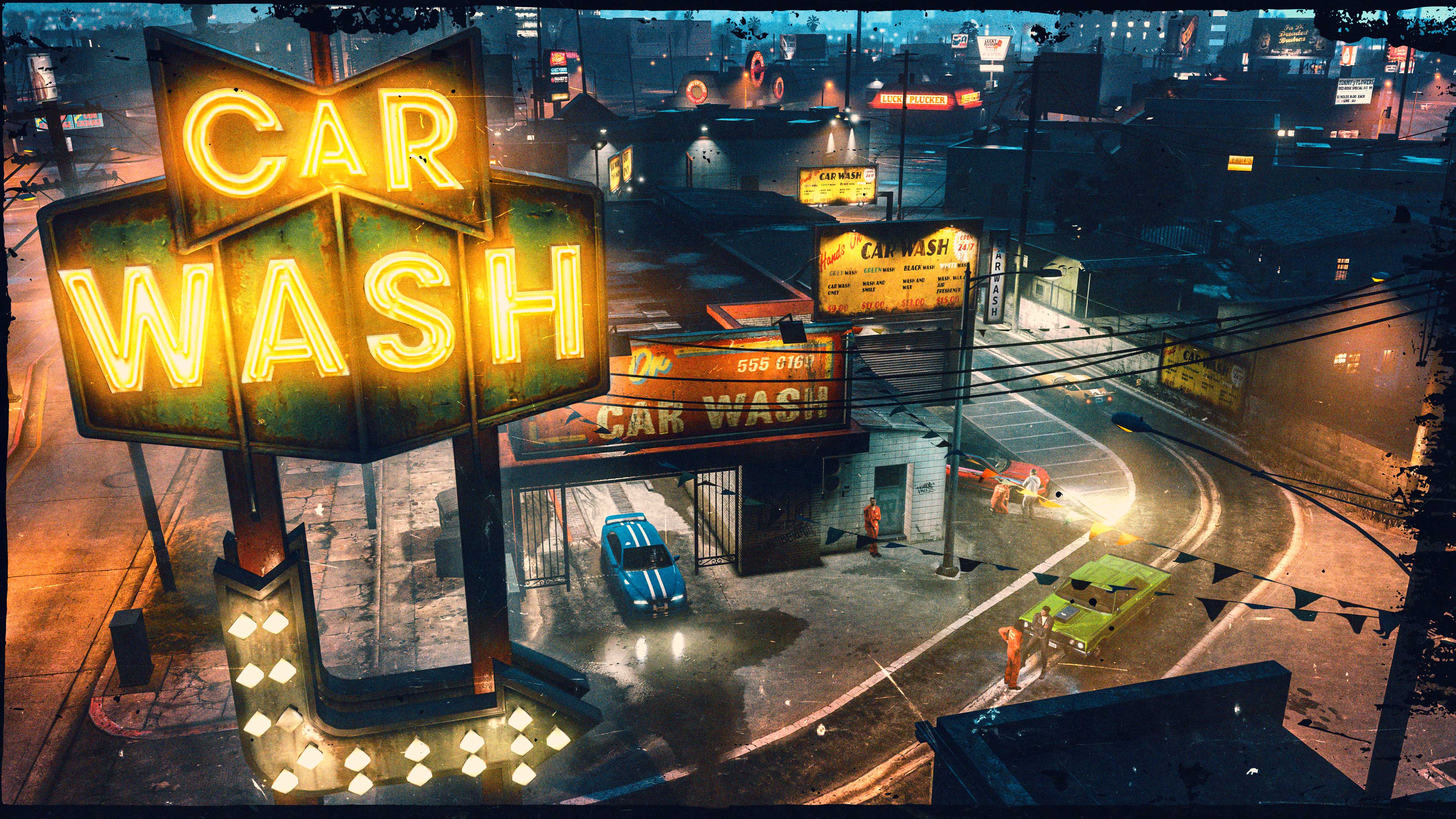Screenshot of a Hands On Car Wash in GTA Online.