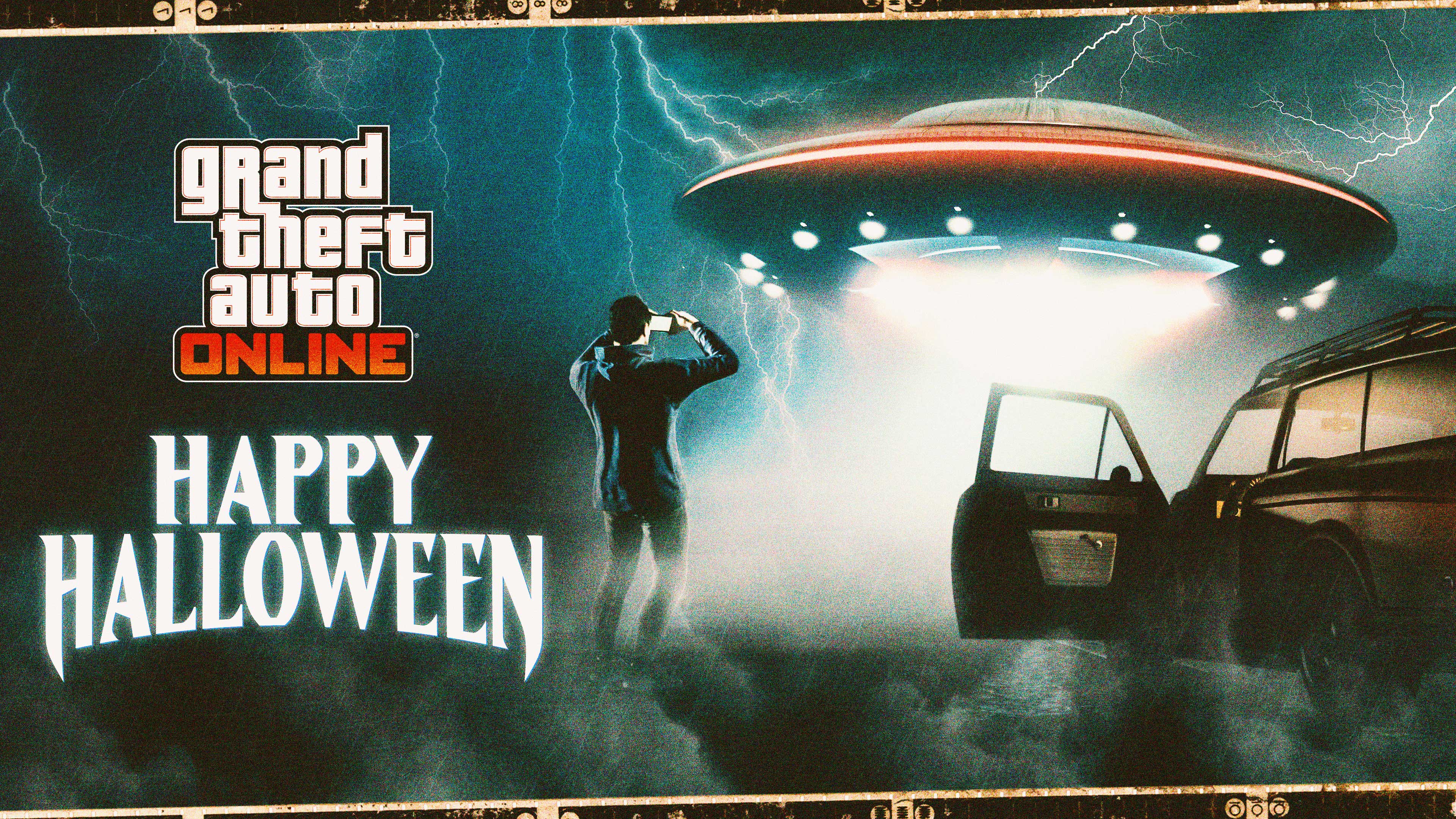 Happy Halloween! Promotional poster for Halloween in GTA Online.