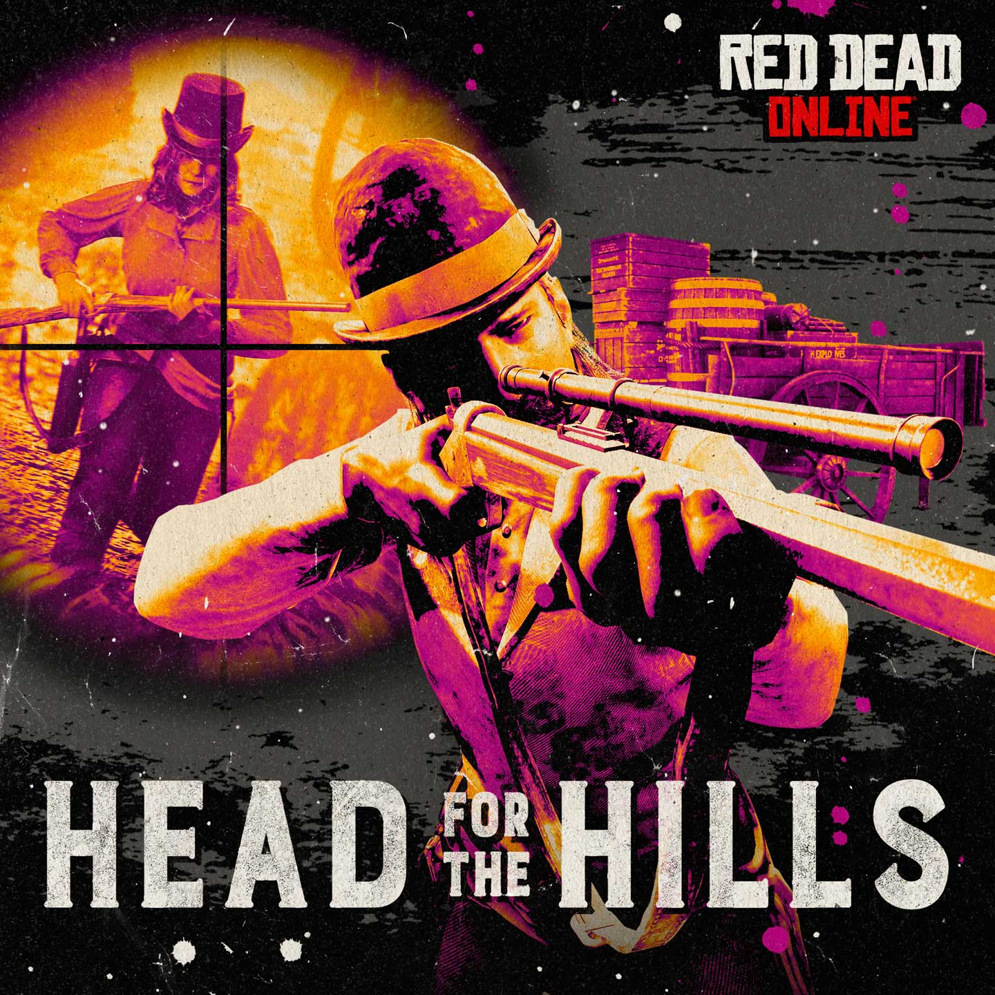 Promotional poster for Head for the Hills Showdown Mode in Red Dead Online.