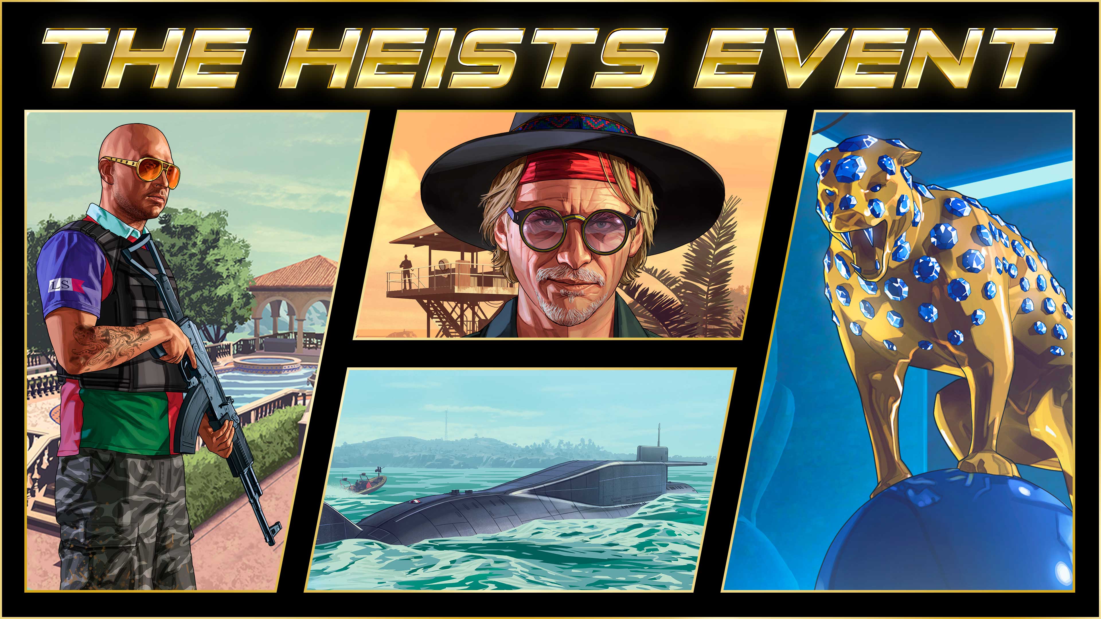 The Heists Event Artwork of The Heists Event in GTA Online.