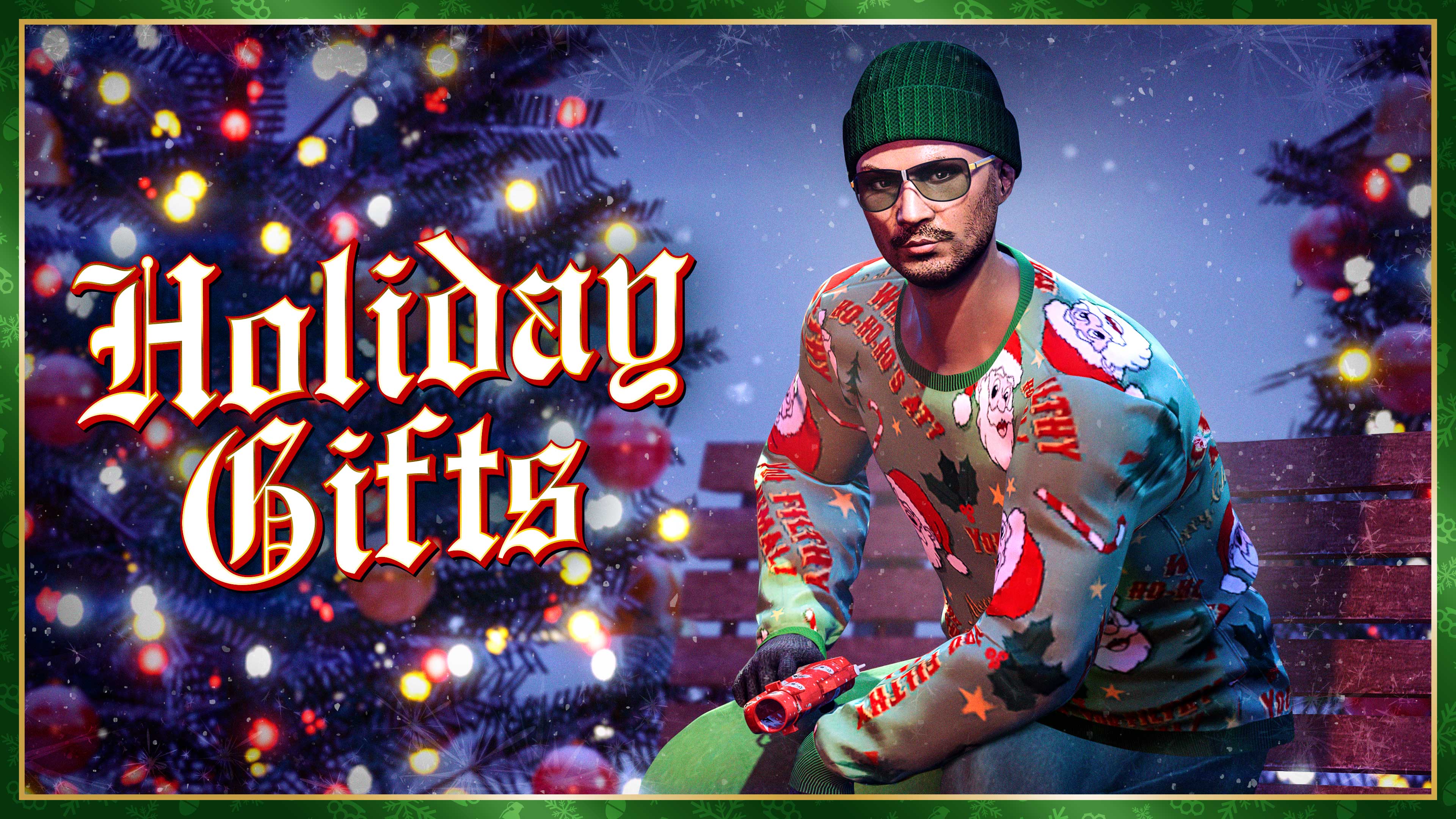 Promotional poster for Goliday Gifts in GTA Online.