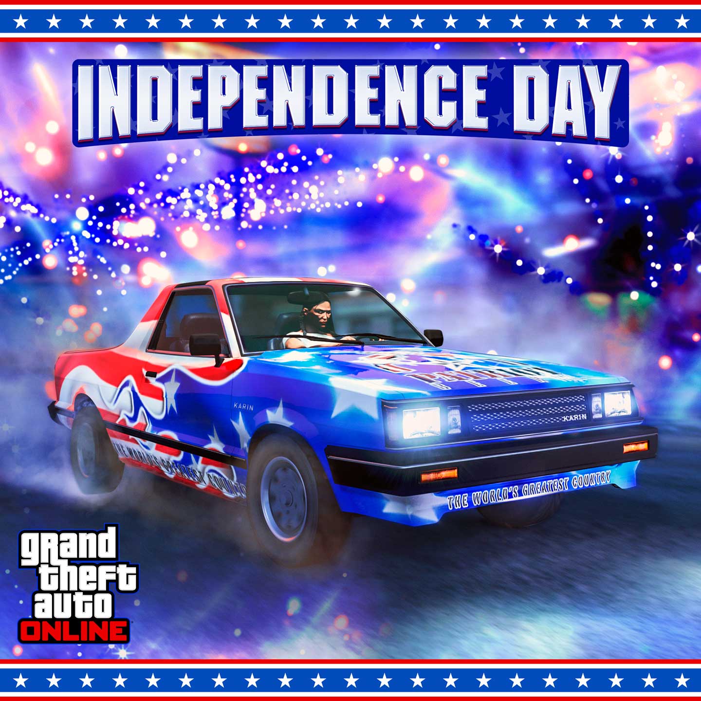 Promotional poster for Independence Day in GTA Online.