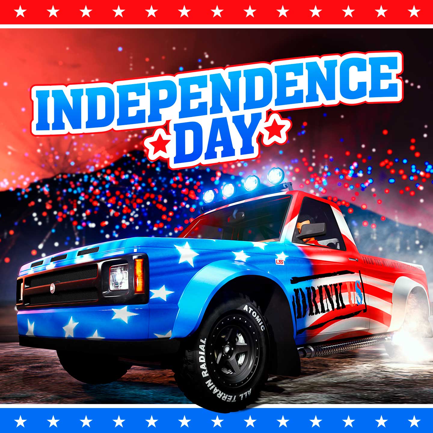 Independence Day Promotional poster for Independence Day 2025 in GTA Online.