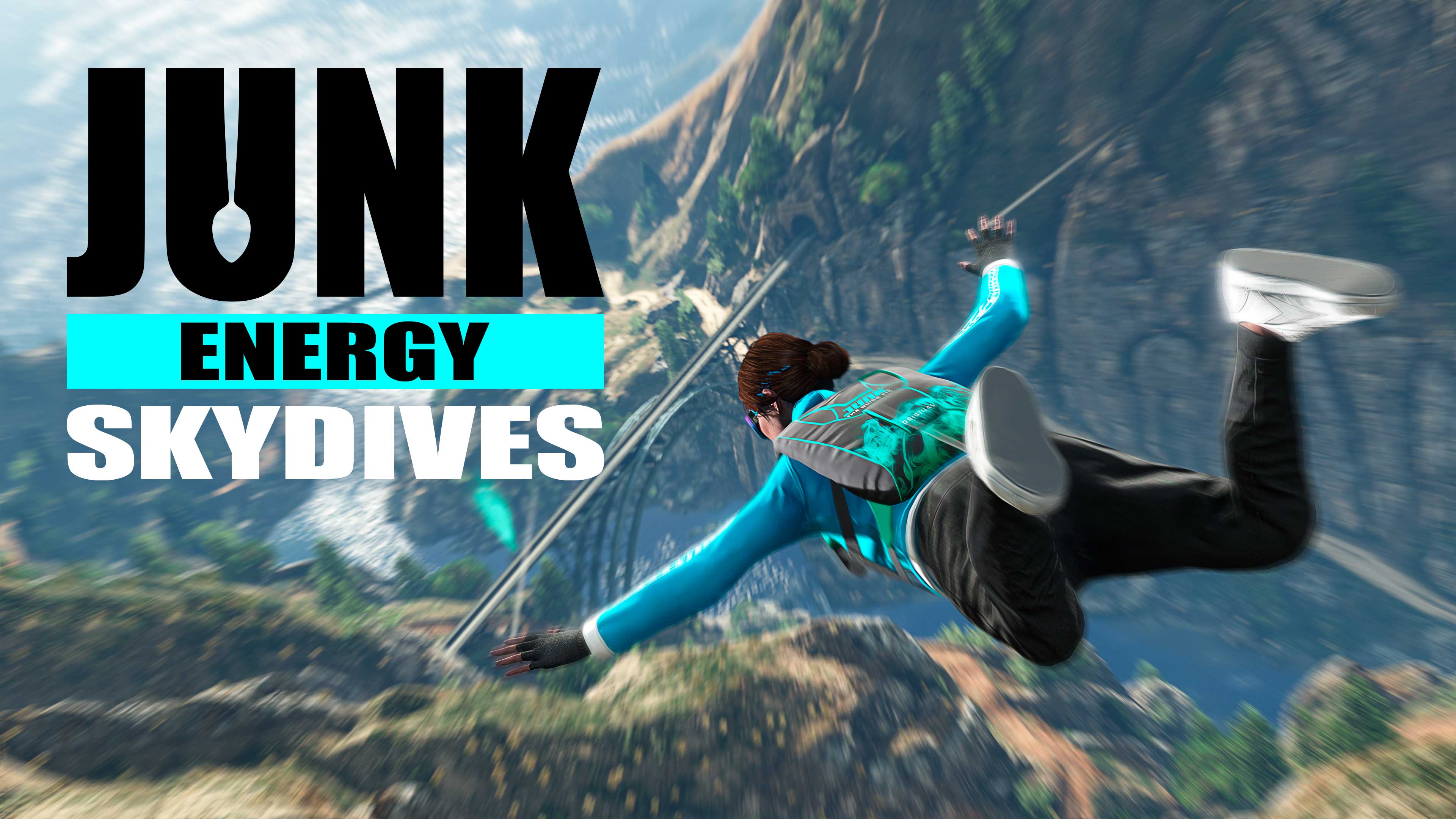 Junk Energy Skydives Promotional poster for Junk Energy Skydives challenges in GTA Online.