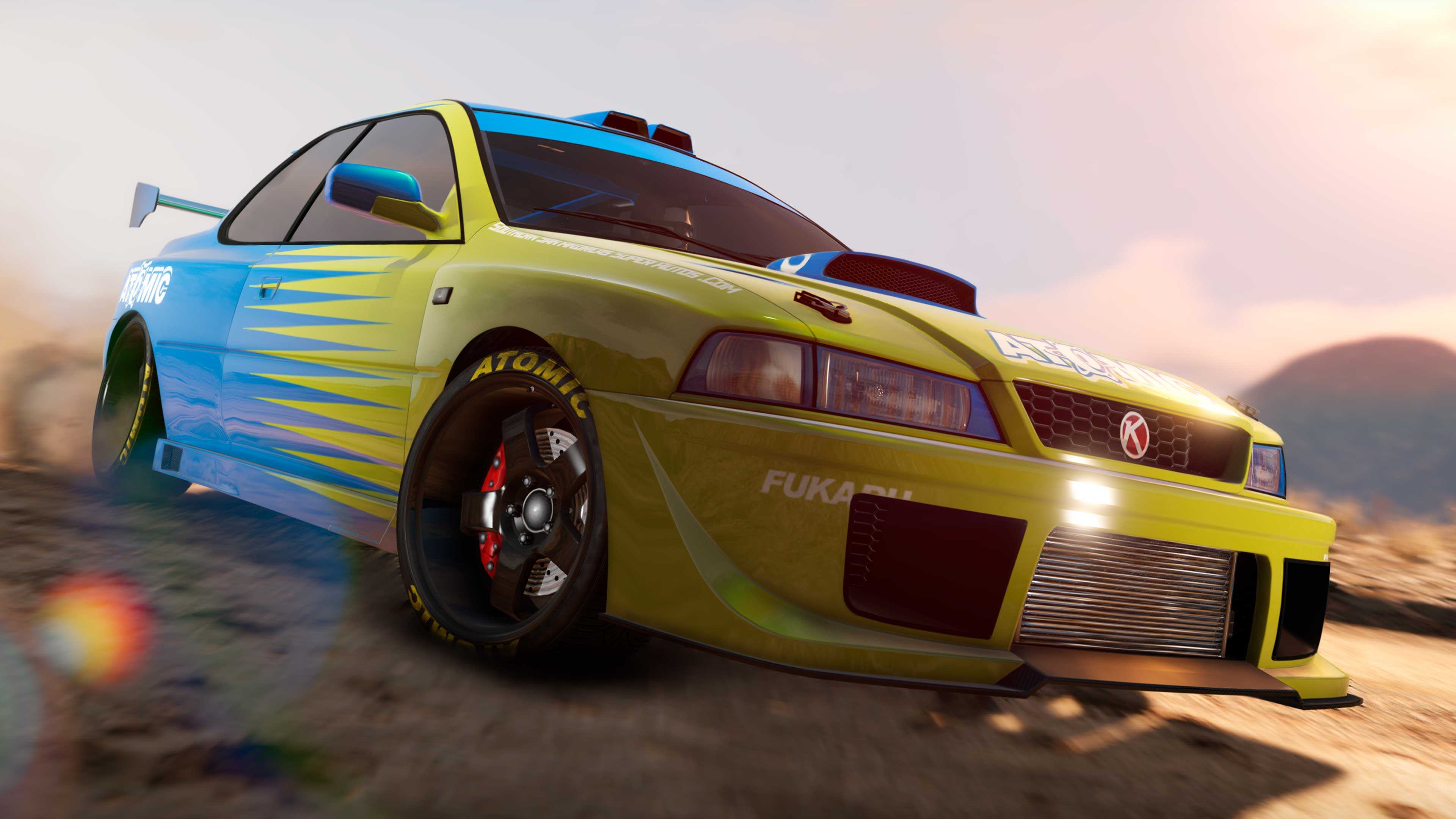 Karin Sultan RS Classic Atomic Sport Livery Screenshot of a Karin Sultan RS Classic with an Atomic Sport livery