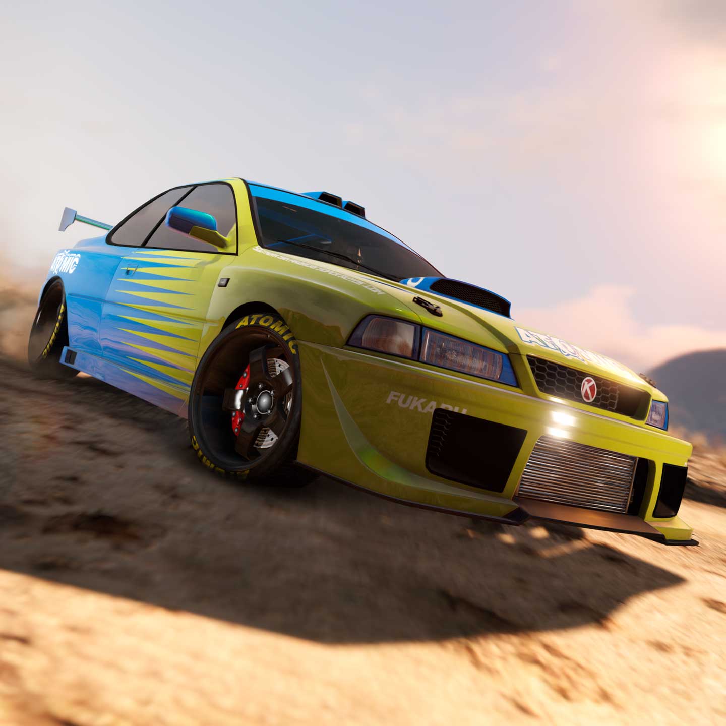 Karin Sultan RS Classic Atomic Sport Livery Screenshot of a Karin Sultan RS Classic with an Atomic Sport livery
