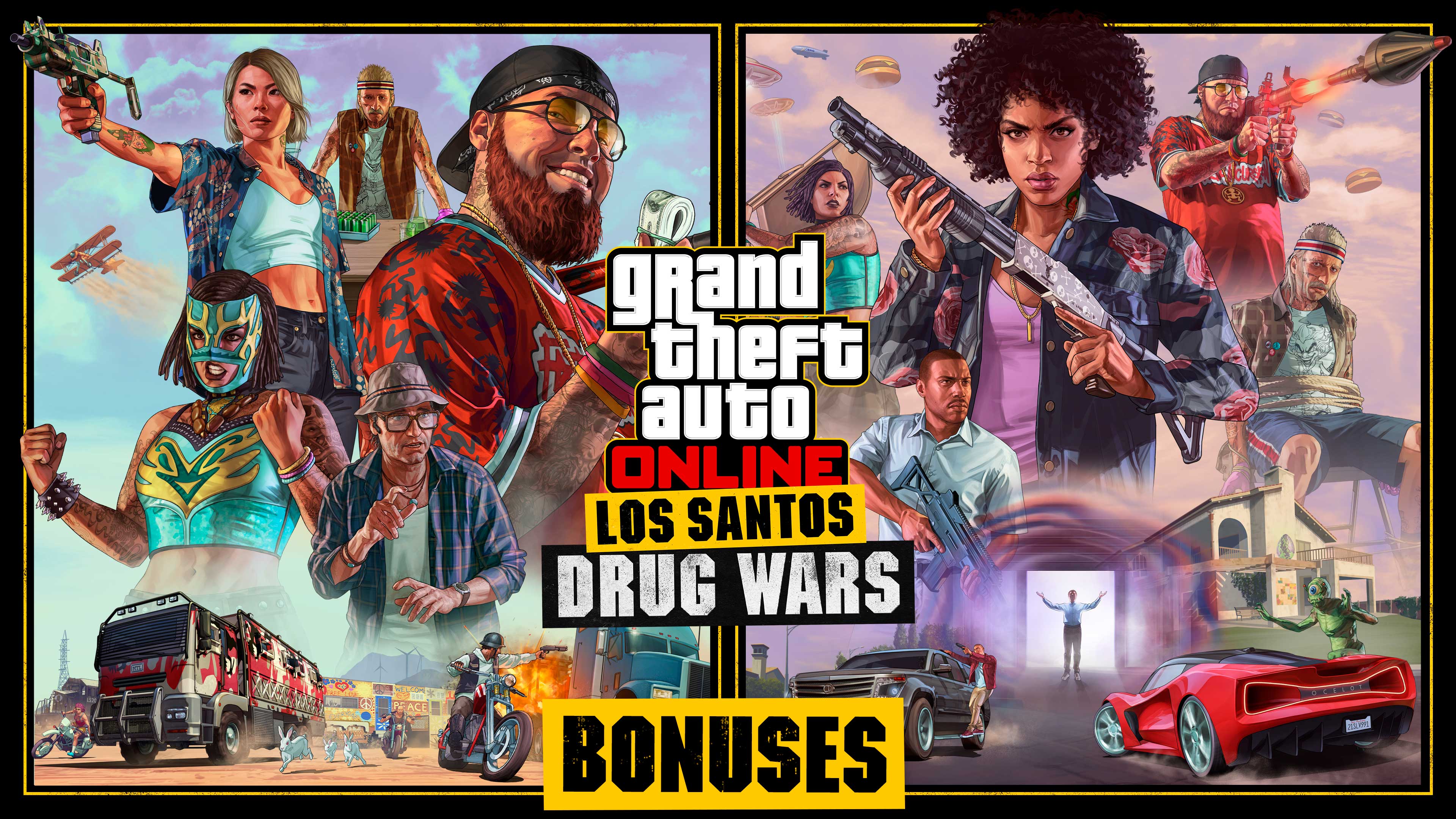 Drug Wars Bonuses Artwork for Drug Wars Bonuses in GTA Online.