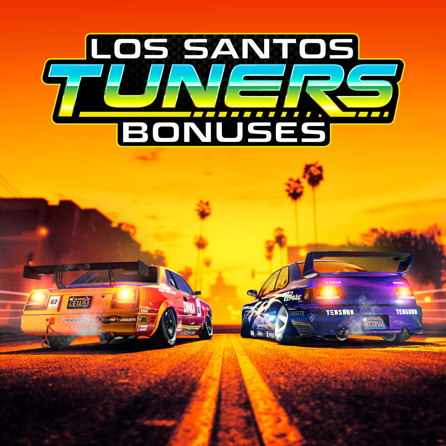 Promotional poster for Los Santos Tuners Bonuses in GTA Online.