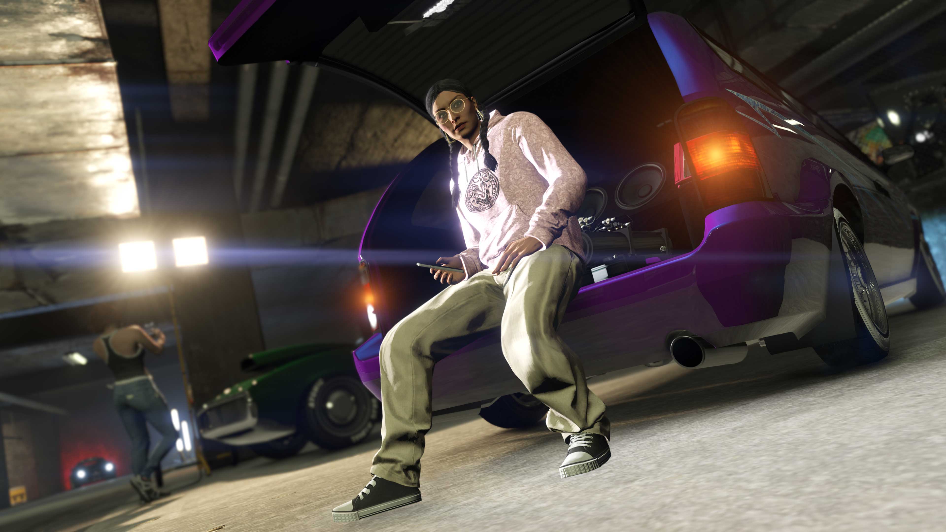 LS Car Meet Screenshot of a GTA Online character in the LS Car Meet.