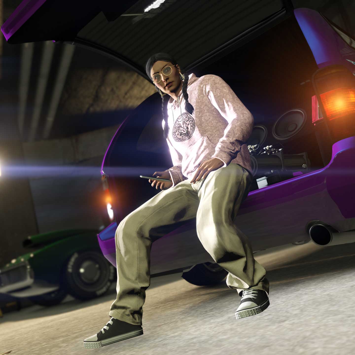 LS Car Meet Screenshot of a GTA Online character in the LS Car Meet.