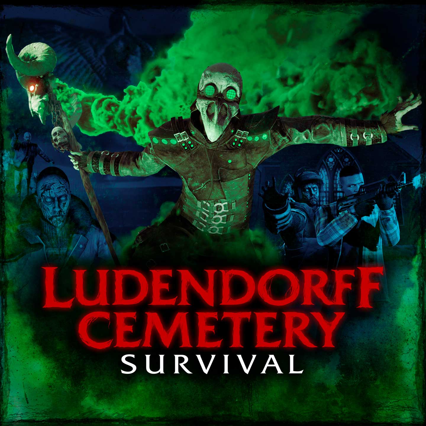 Promotional poster for Ludendorff Cemetery Survival in GTA Online.