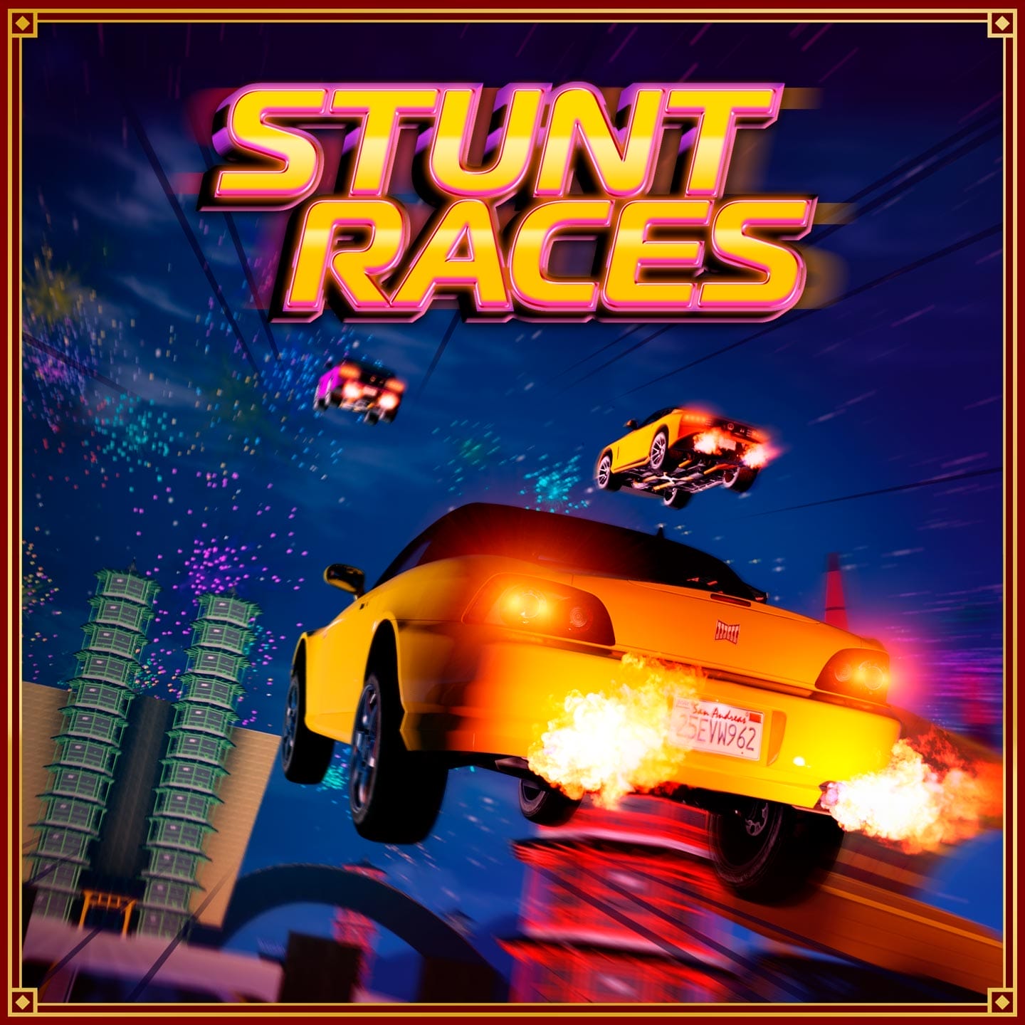 Promotional poster for Lunar New Year Stunt Races in GTA Online.