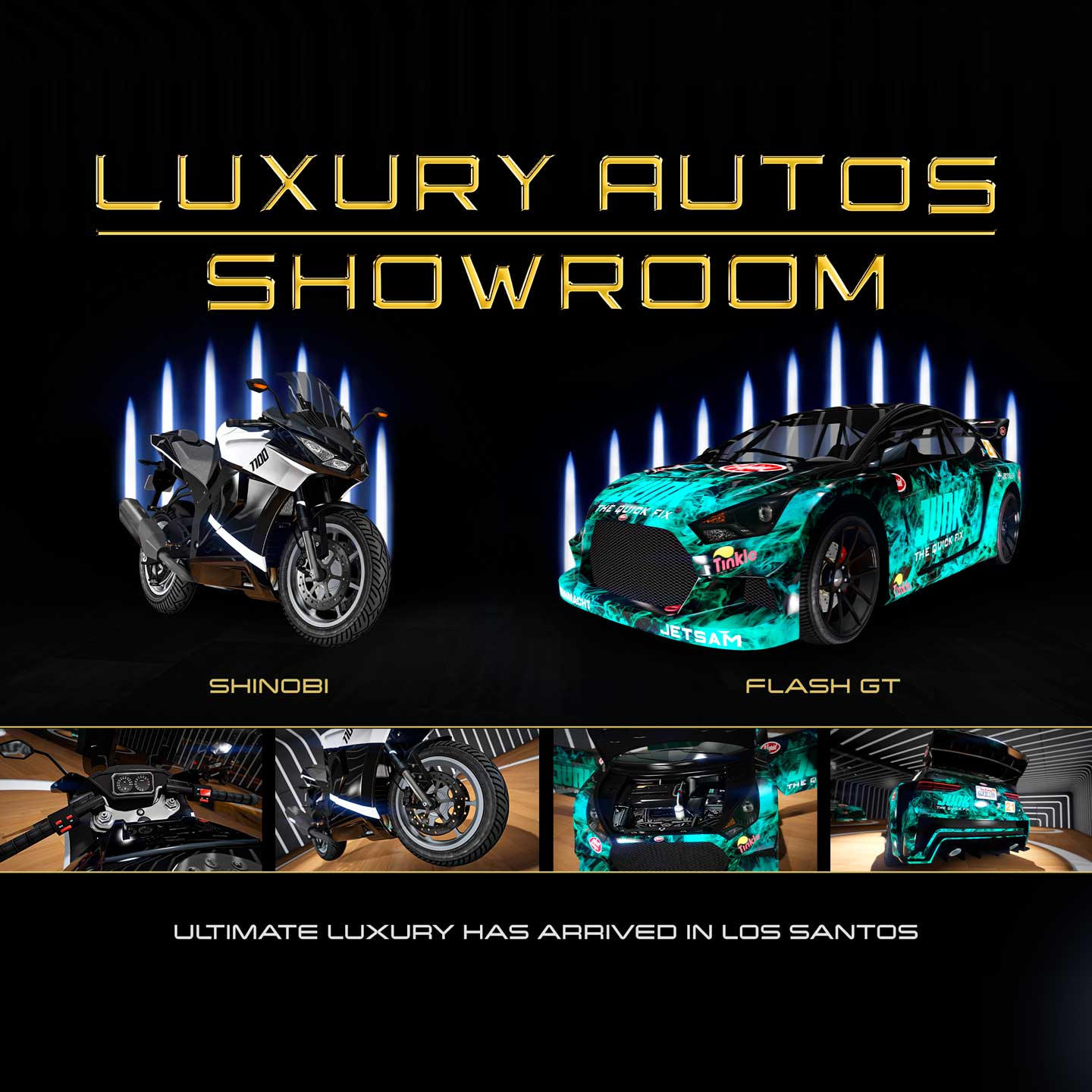 Promotional screenshot of Luxury Autos Showroom.