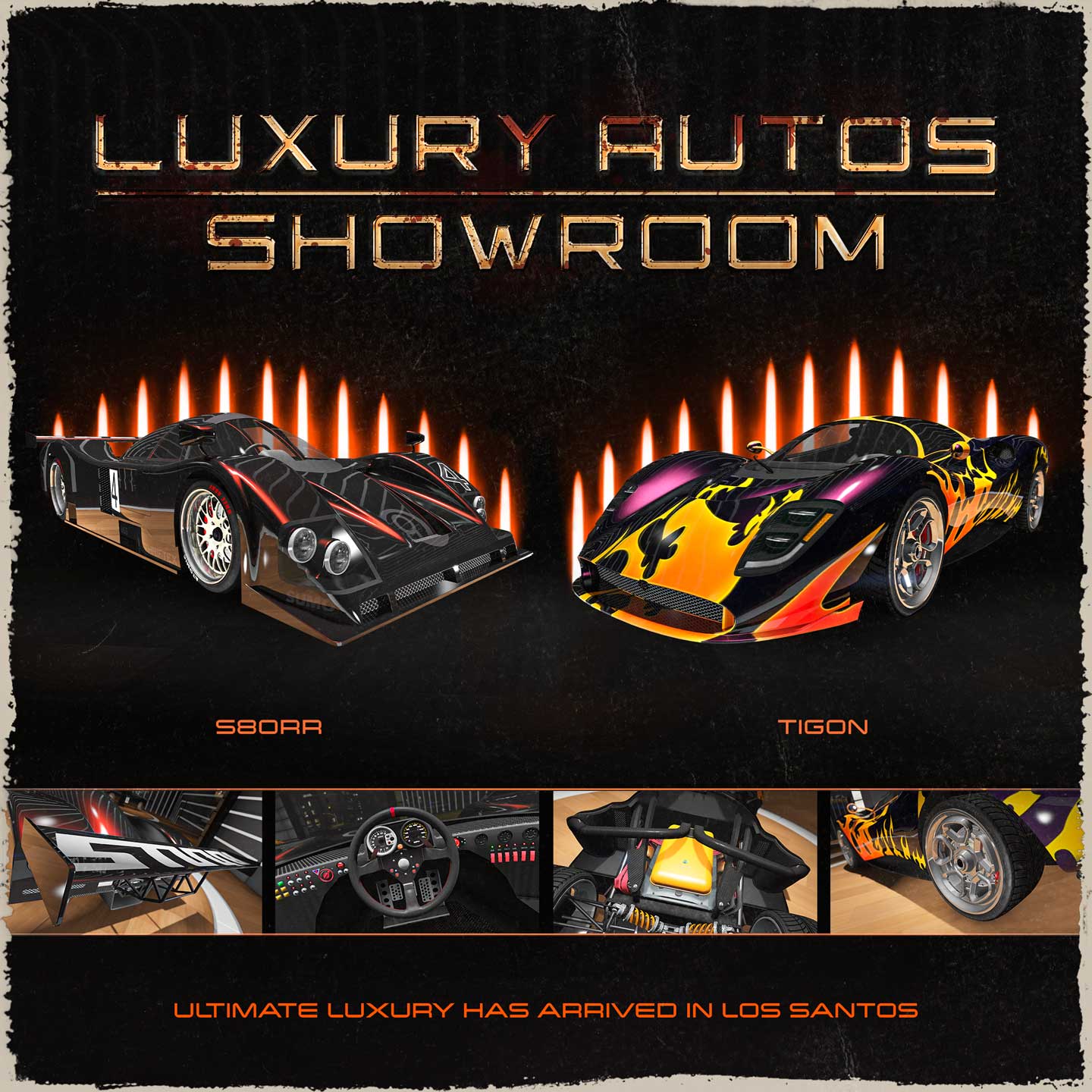 Promotional screenshot of Luxury Autos Showroom.