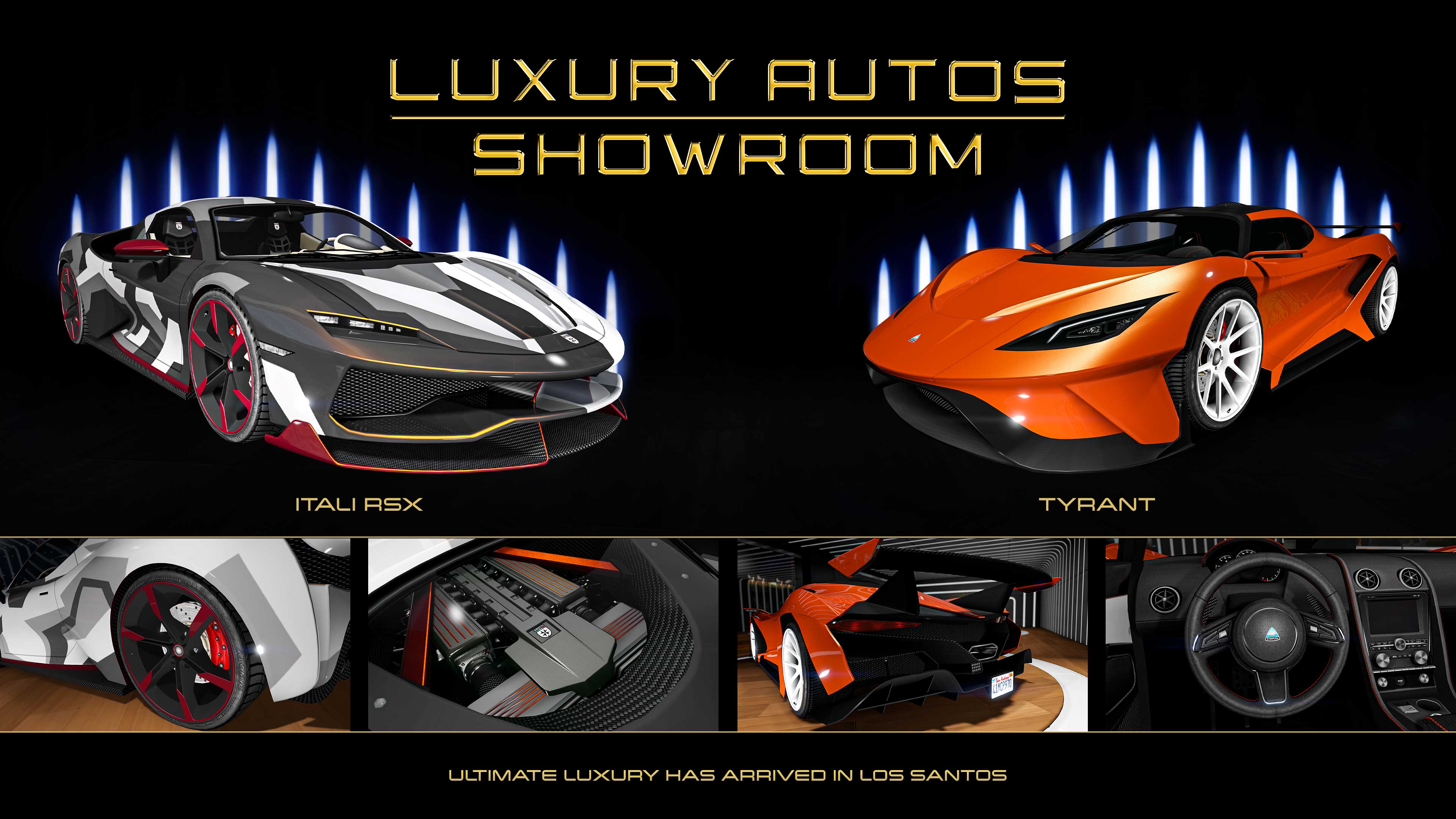 Promotional screenshot of Luxury Autos Showroom.