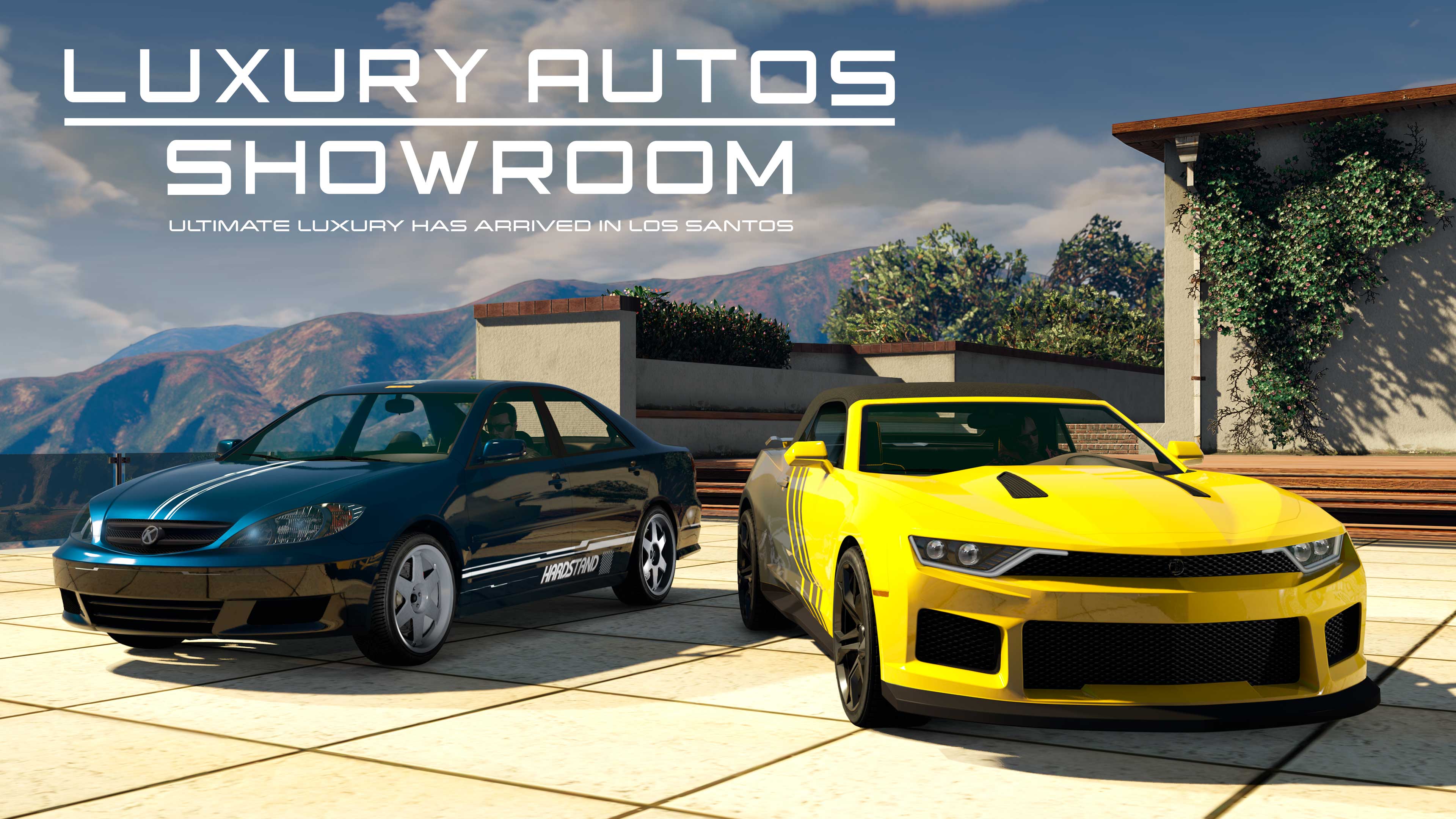 Promotional screenshot of Luxury Autos Showroom.