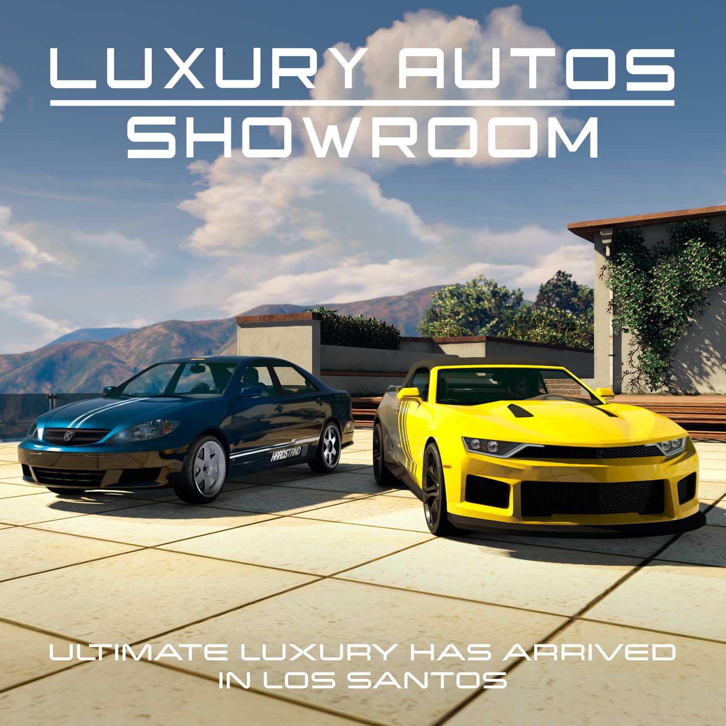 Promotional screenshot of Luxury Autos Showroom.