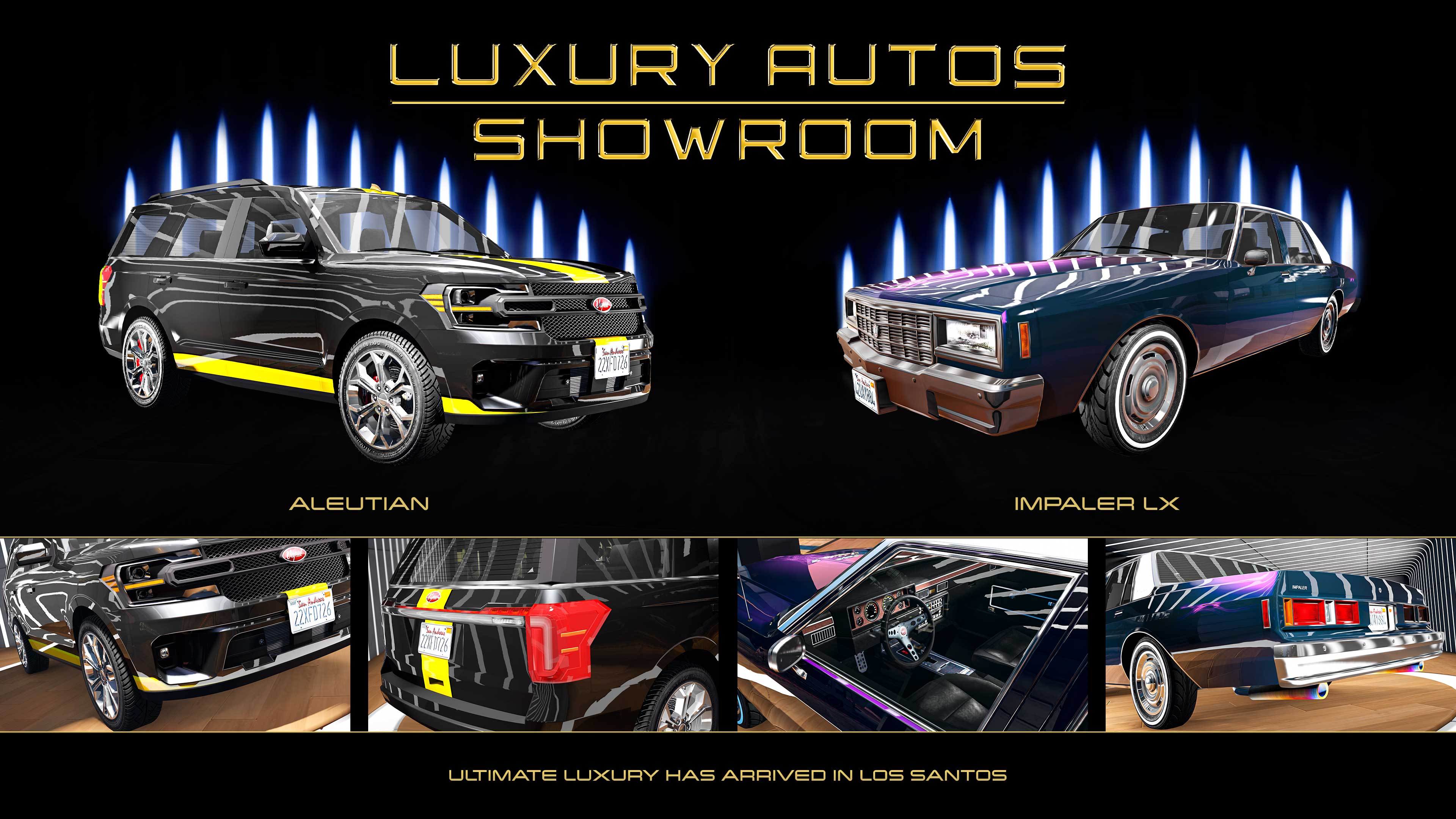 Promotional screenshot of Luxury Autos Showroom.