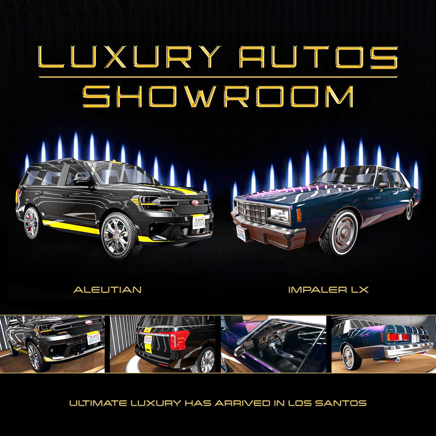 Promotional screenshot of Luxury Autos Showroom.