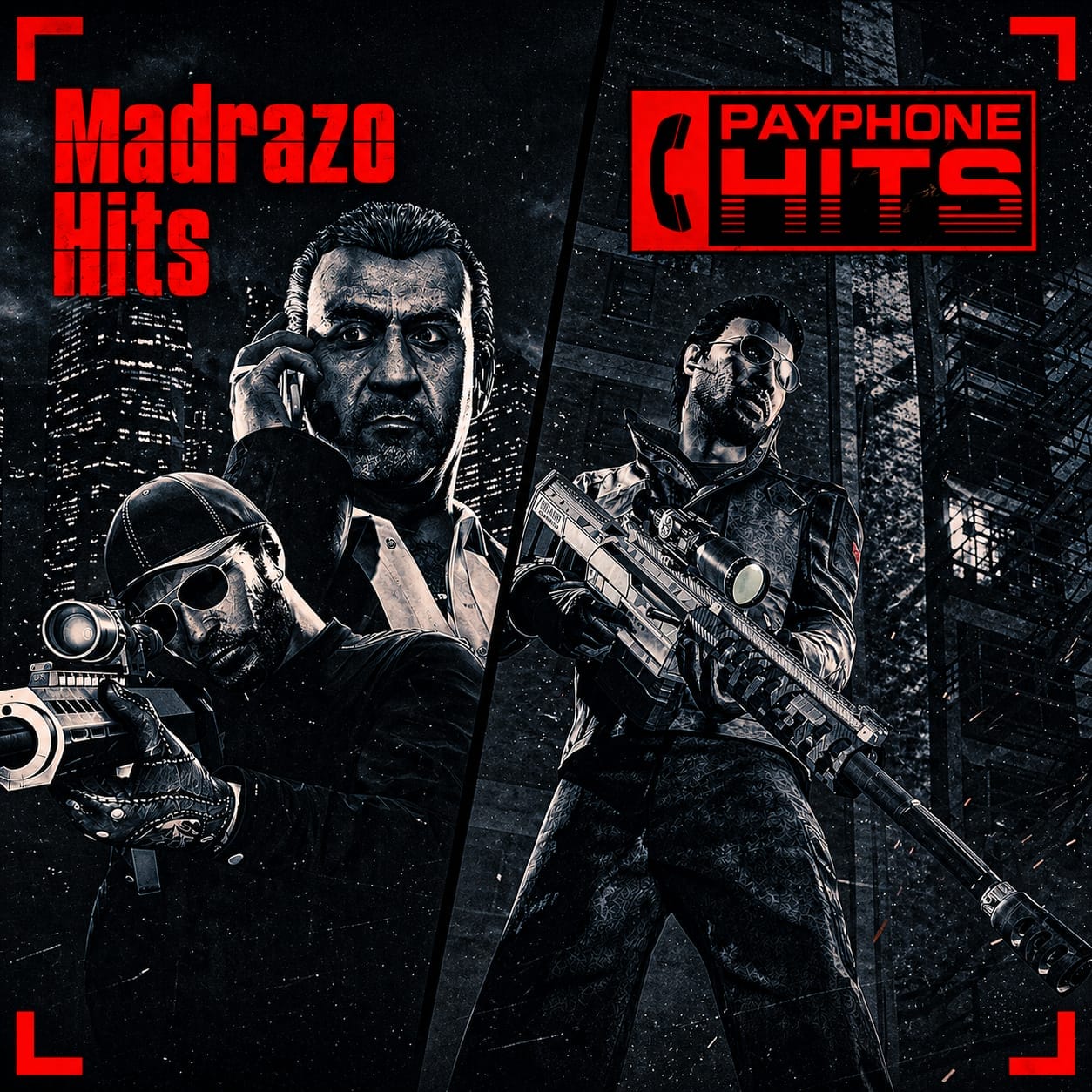 Promotional poster for Madrazo & Payphone Hits in GTA Online.