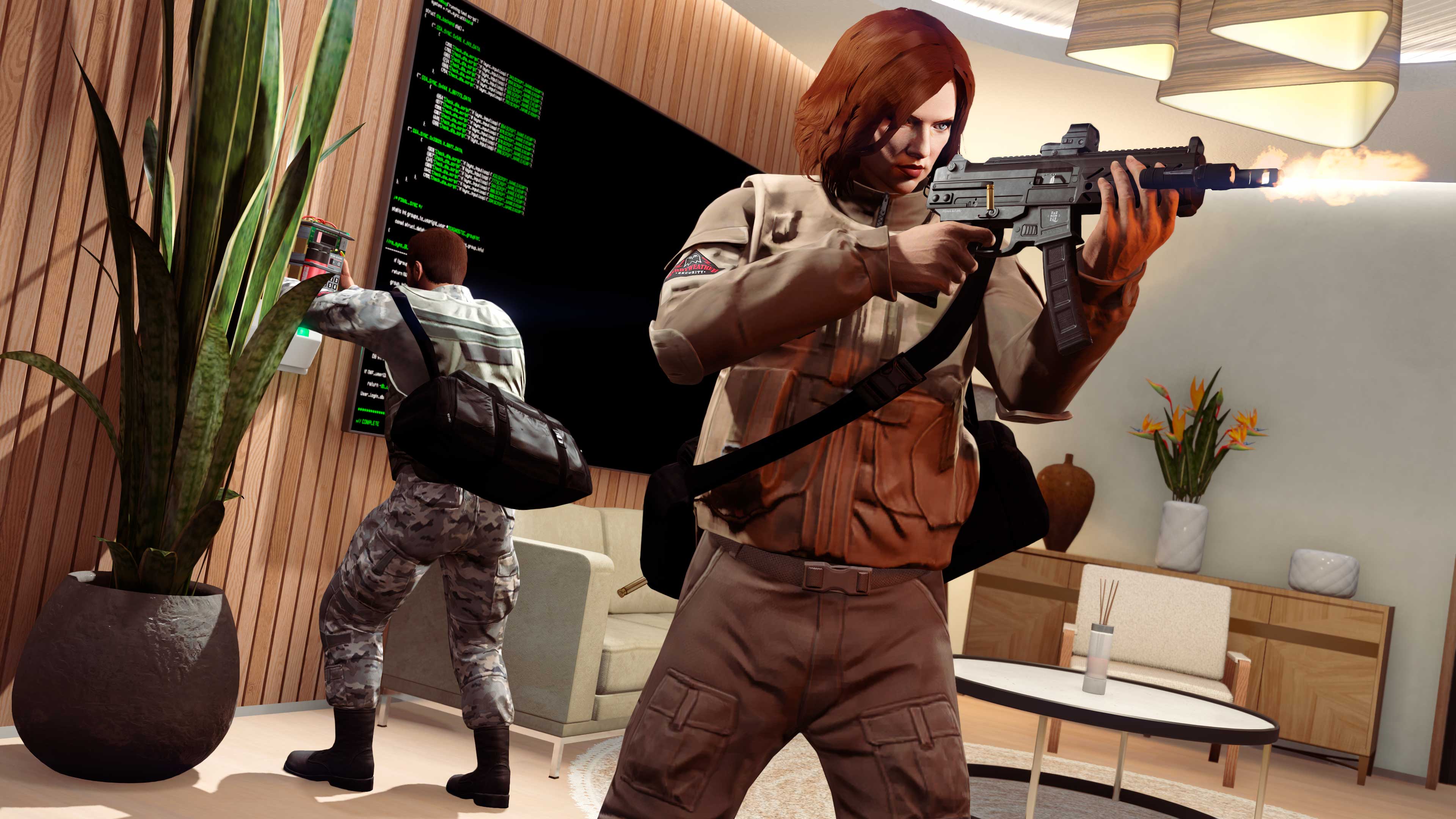 Promotional poster for Mansion Raid Adversary Mode in GTA Online.