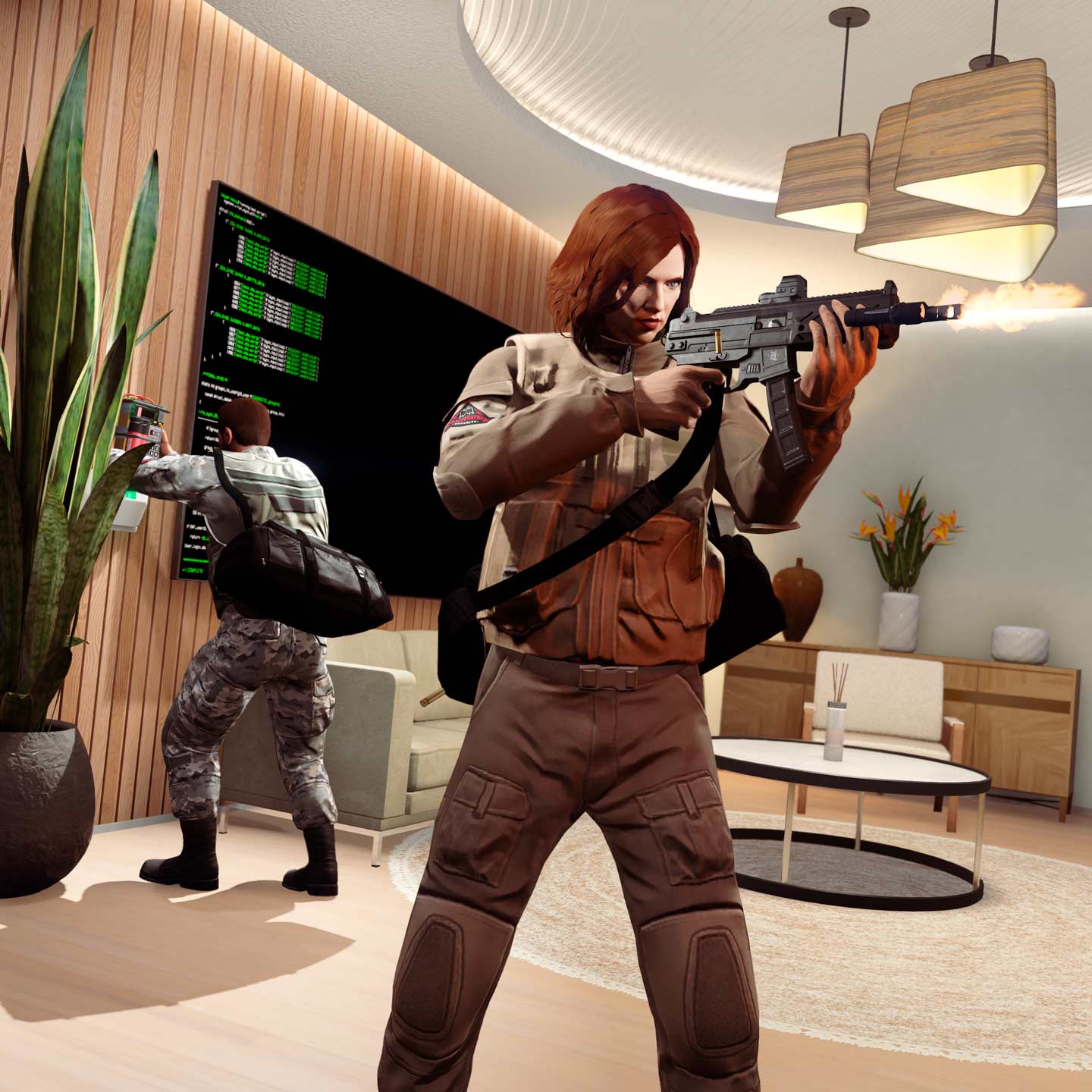 Promotional poster for Mansion Raid Adversary Mode in GTA Online.