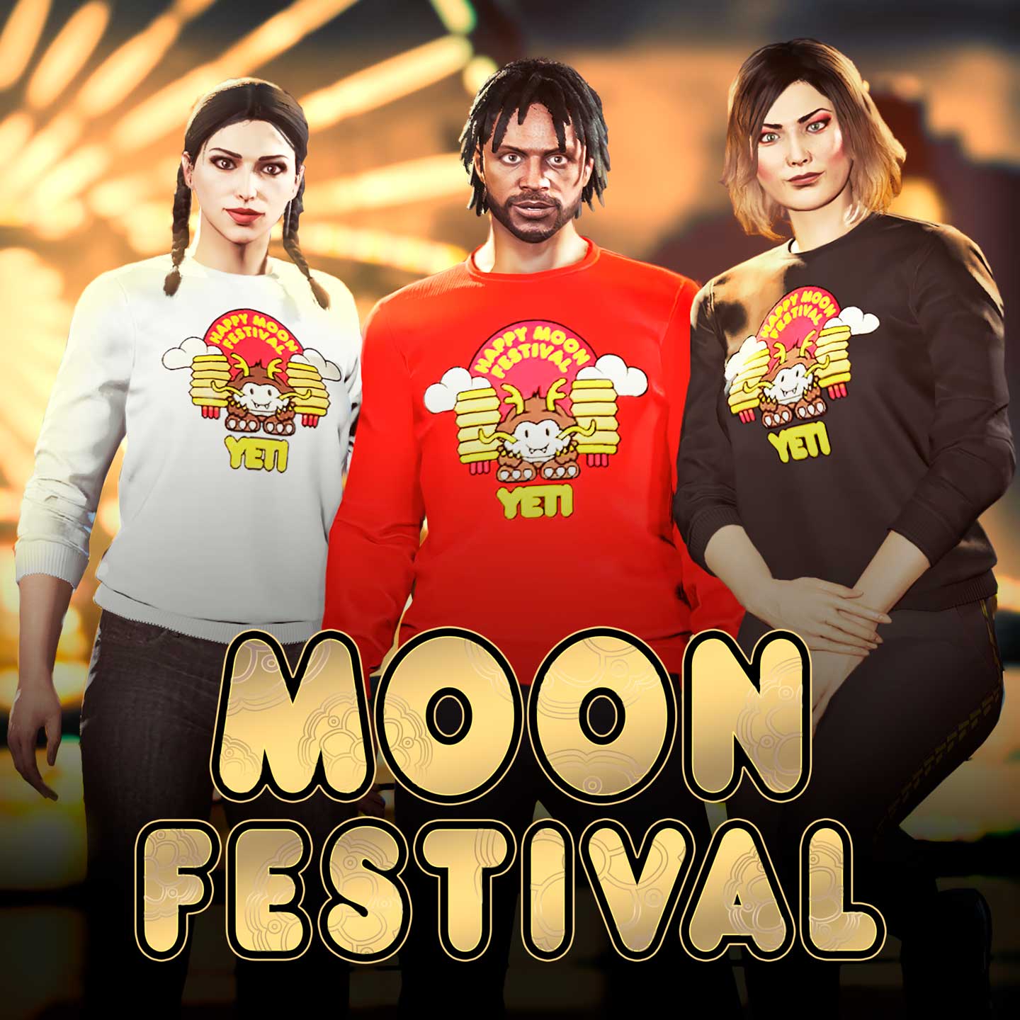 Promotional picture for Moon Festival in GTA Online.