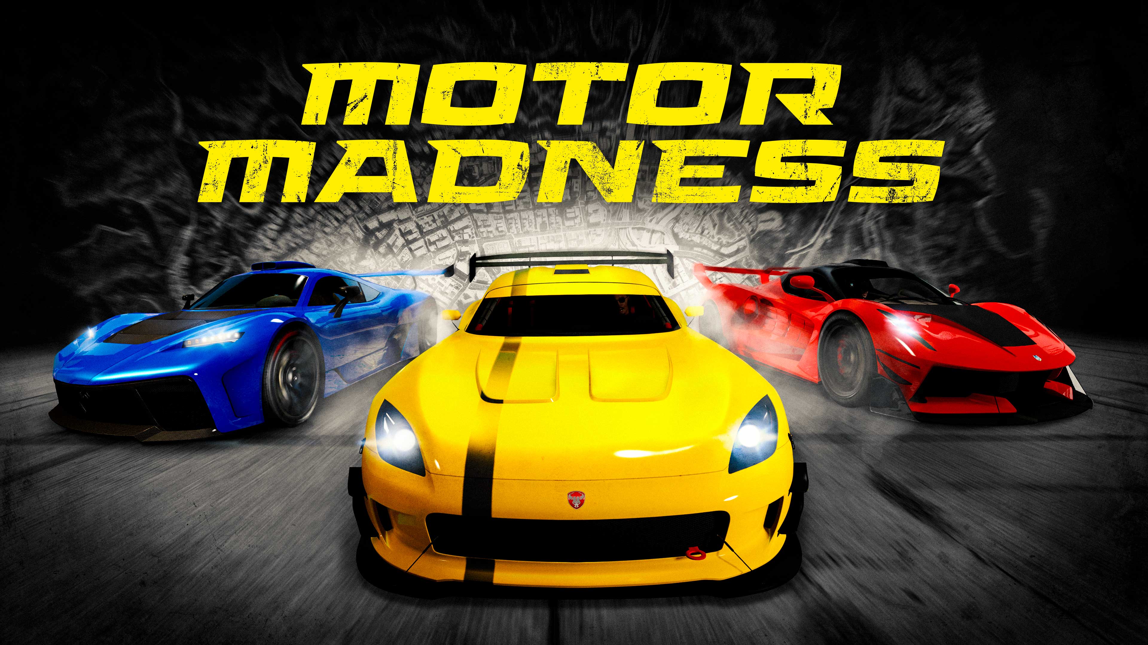 Promotional poster for Motor Madness Event in GTA Online.