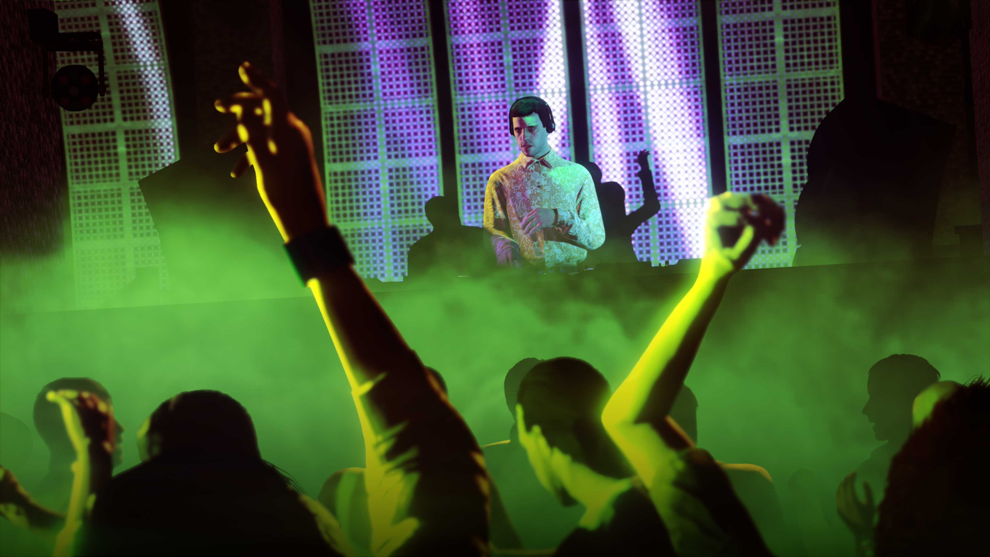Nightclub Screenshot of a Resident DJ in a Nightclub property in GTA Online.