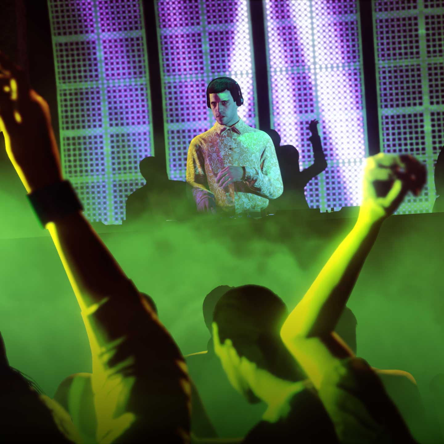 Nightclub Screenshot of a Resident DJ in a Nightclub property in GTA Online.