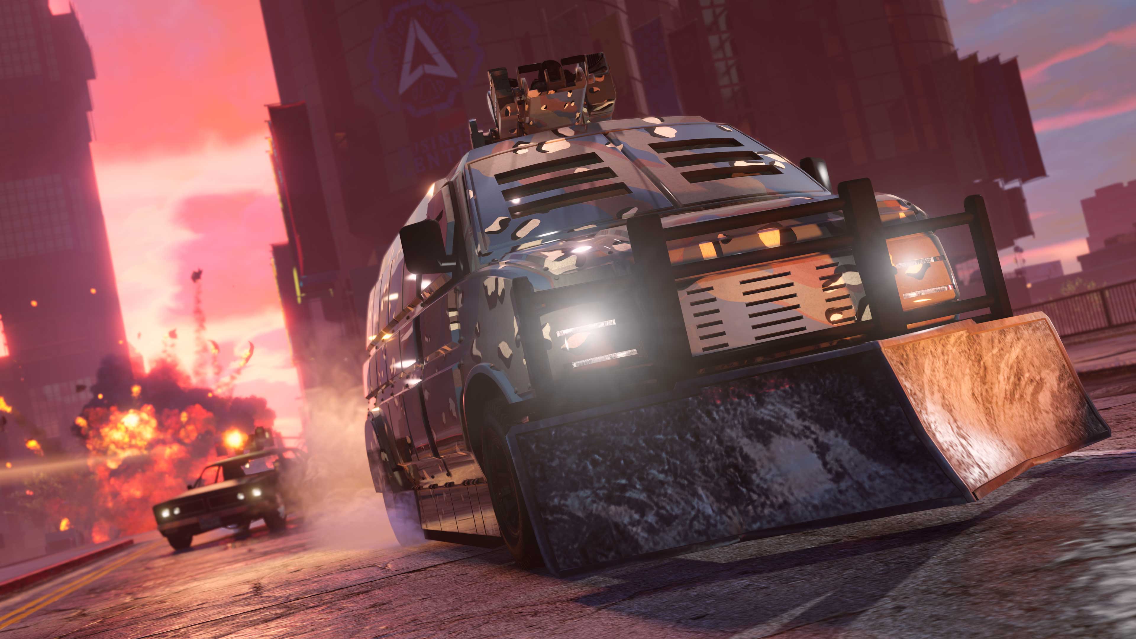 Screenshot of two cars during a Nightclub Sell Mission in GTA Online.