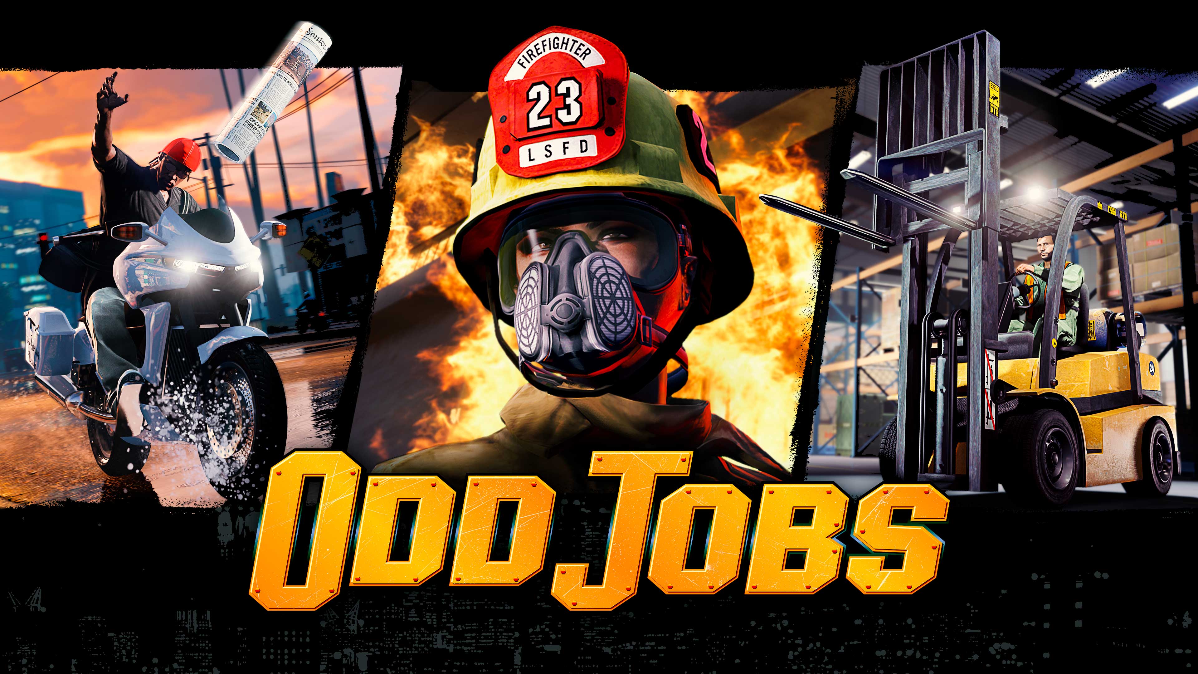 Promotional poster for Odd Jobs in GTA Online.