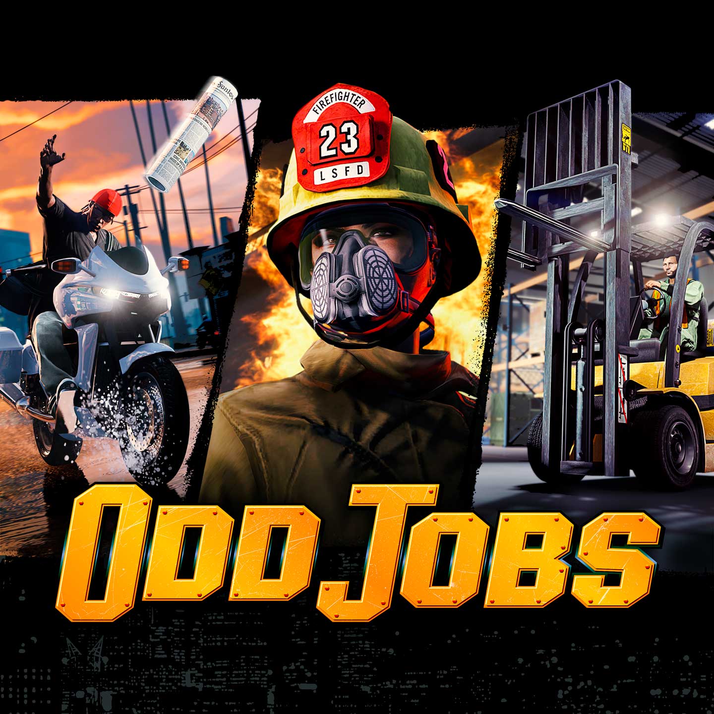 Promotional poster for Odd Jobs in GTA Online.