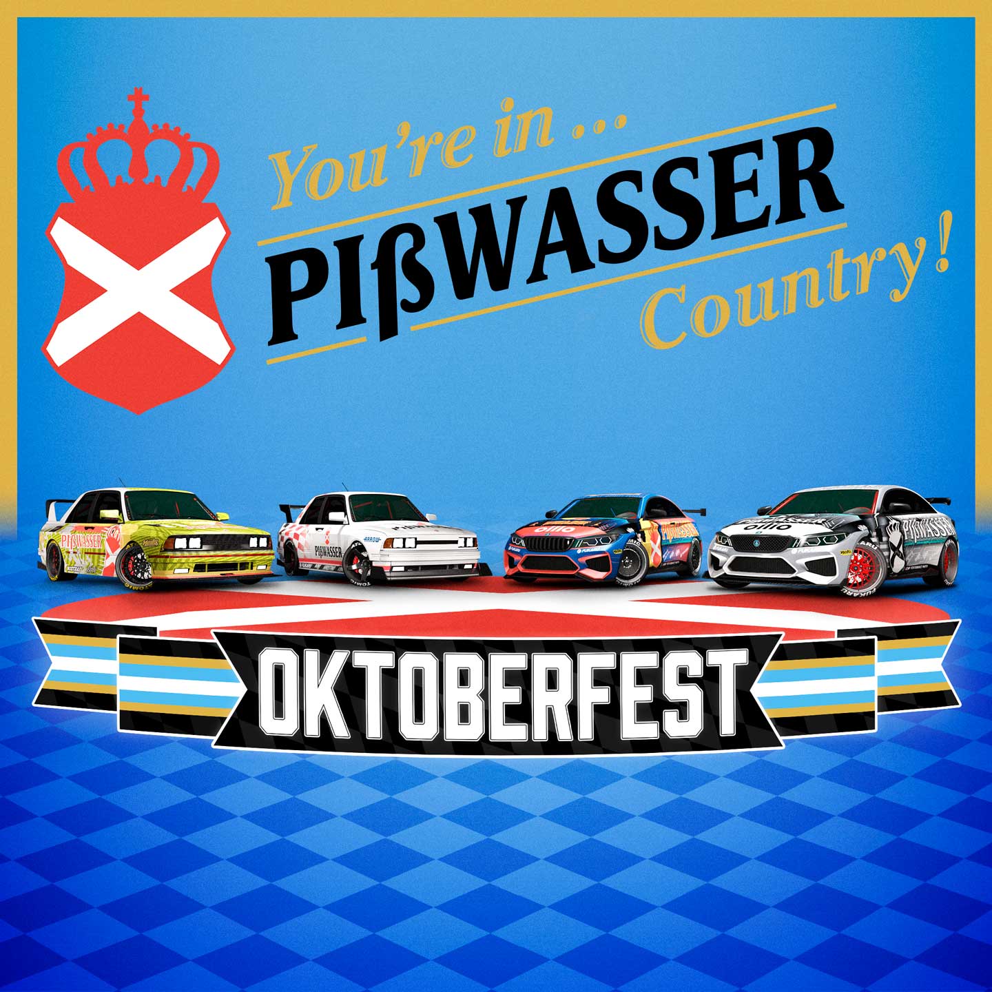 Pißwasser Oktoberfest Promotional poster for Pißwasser Oktoberfest in GTA Online.