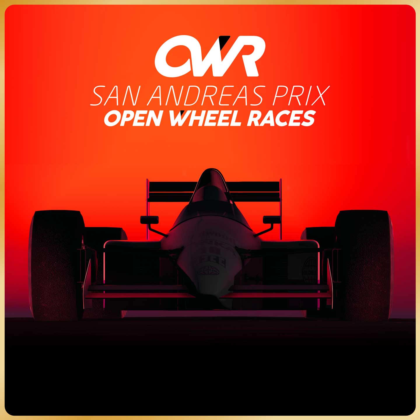 open_wheel_race_gold_frame_rsg_mobile Promotional poster for Open Wheel Races in GTA Online.