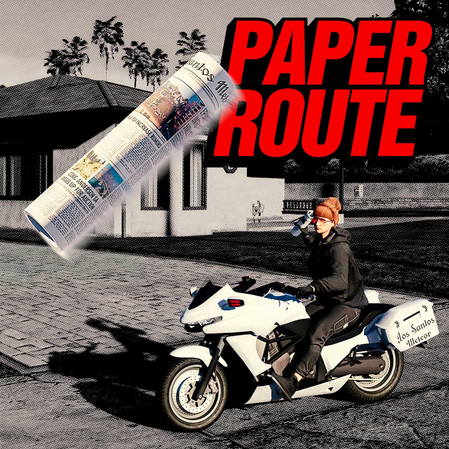 Promotional poster for Paper Route Odd Jobs in GTA Online.