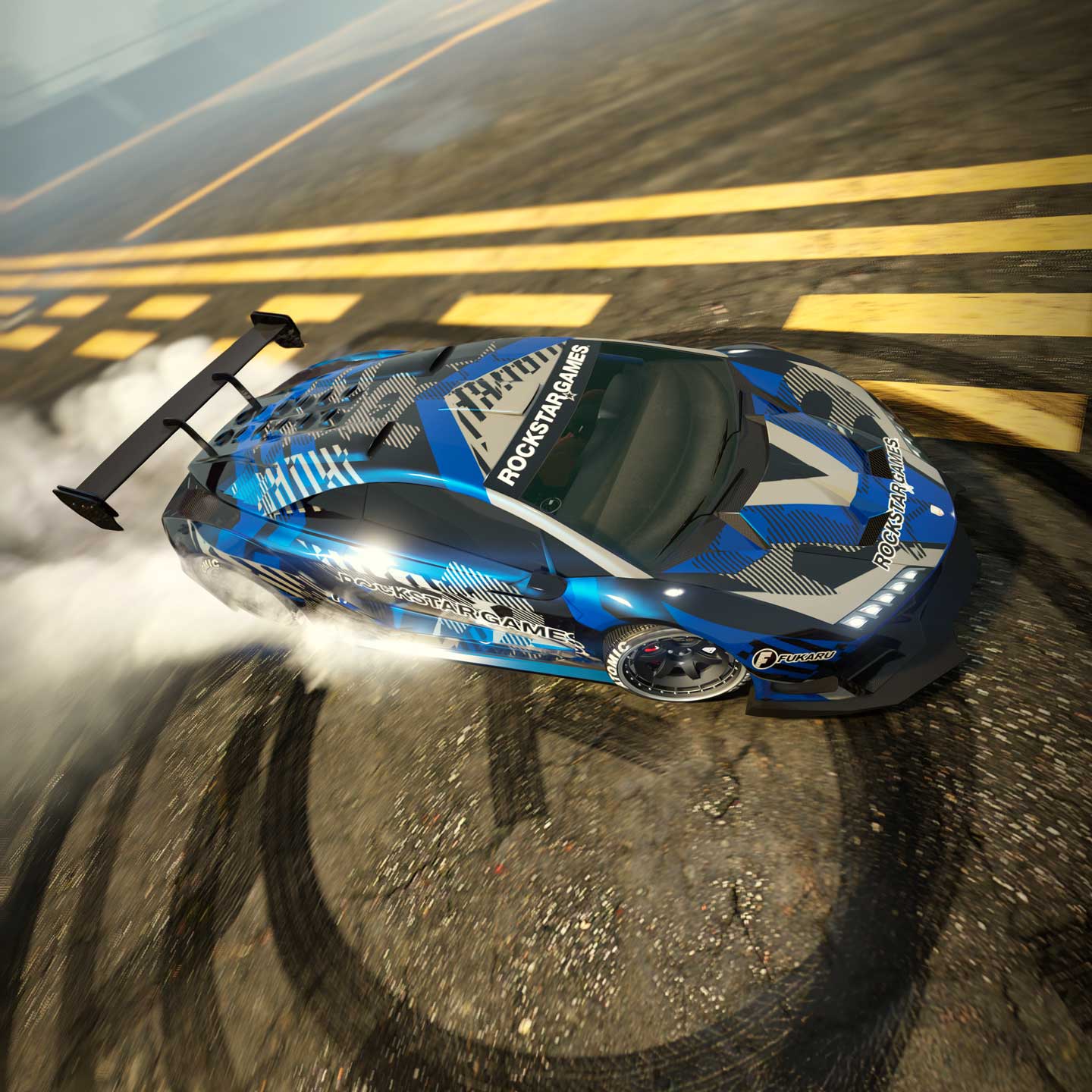 Screenshot of a Pegassi Zentorno with a special livery.