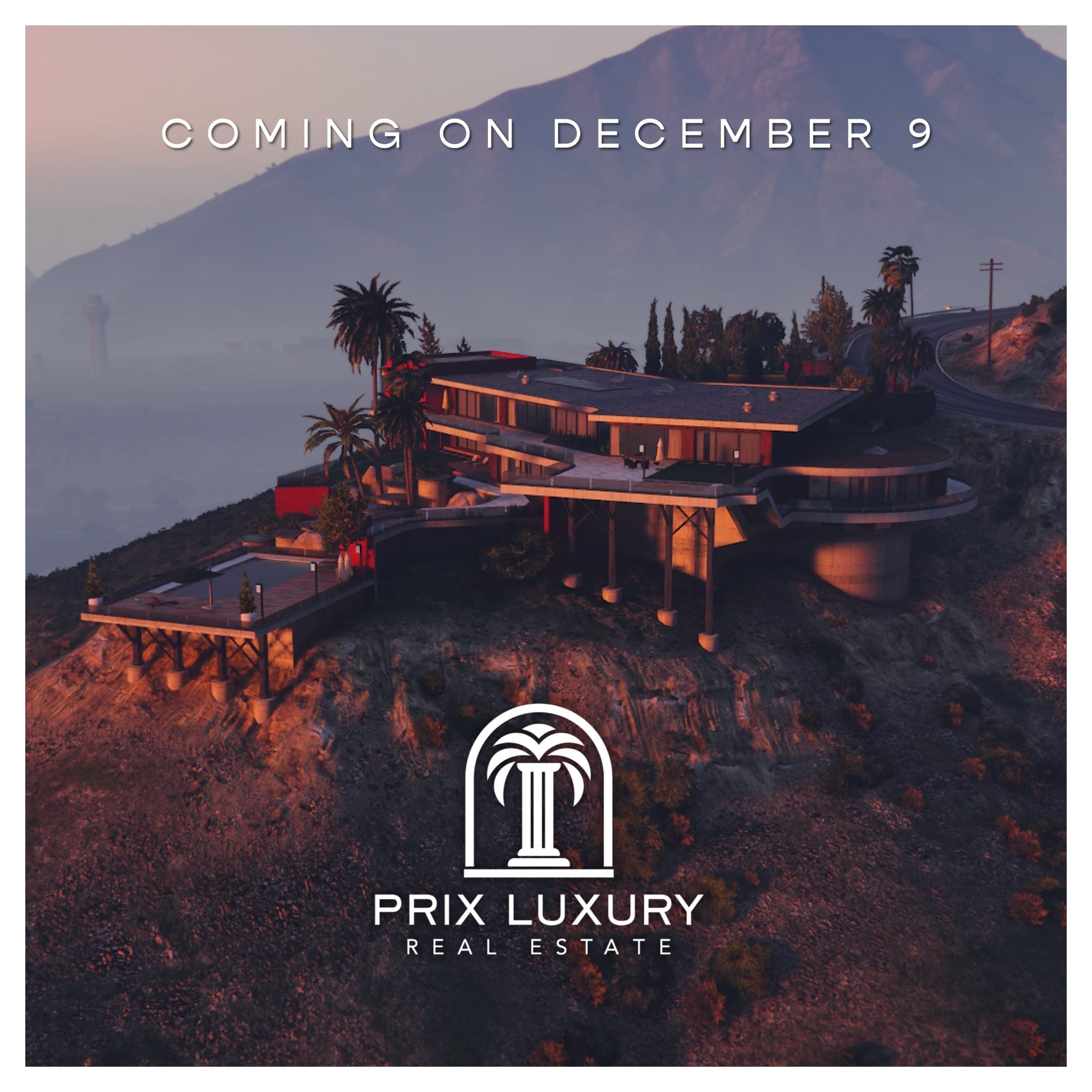 Promotional poster for Prix Luxury Real Estate in GTA Online.