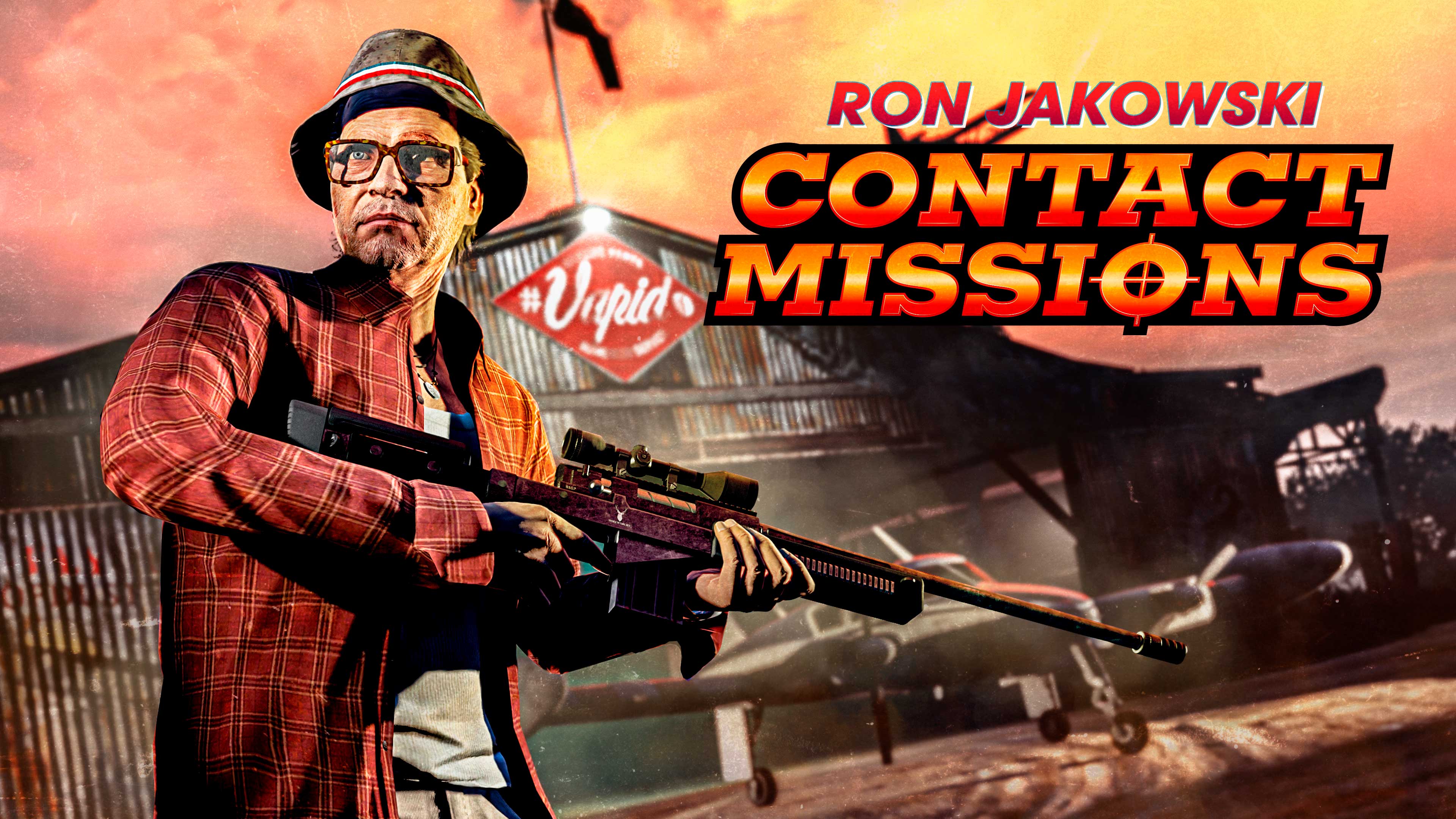 Promotional poster for Ron Jakowski Contact Mission in GTA Online.