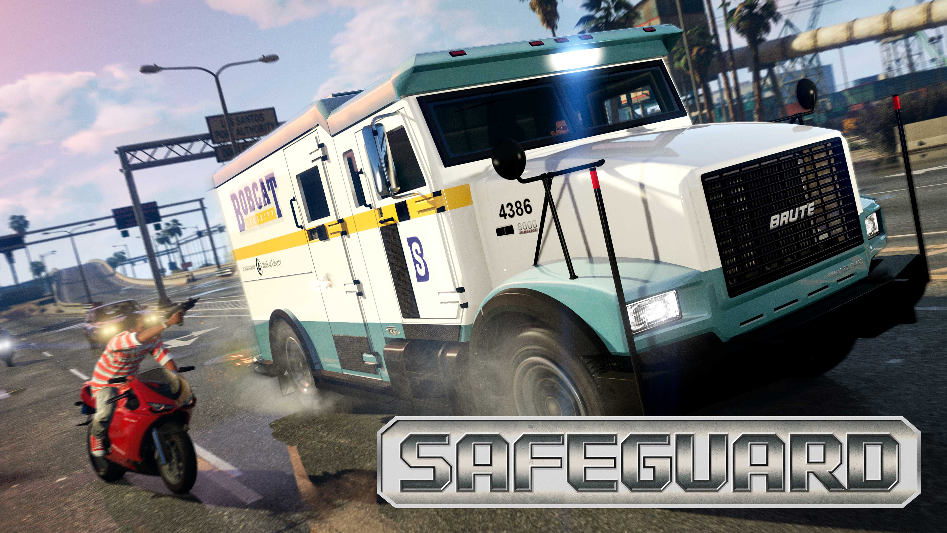 Safeguard Promotional poster for Safeguard Deliveries in GTA Online.