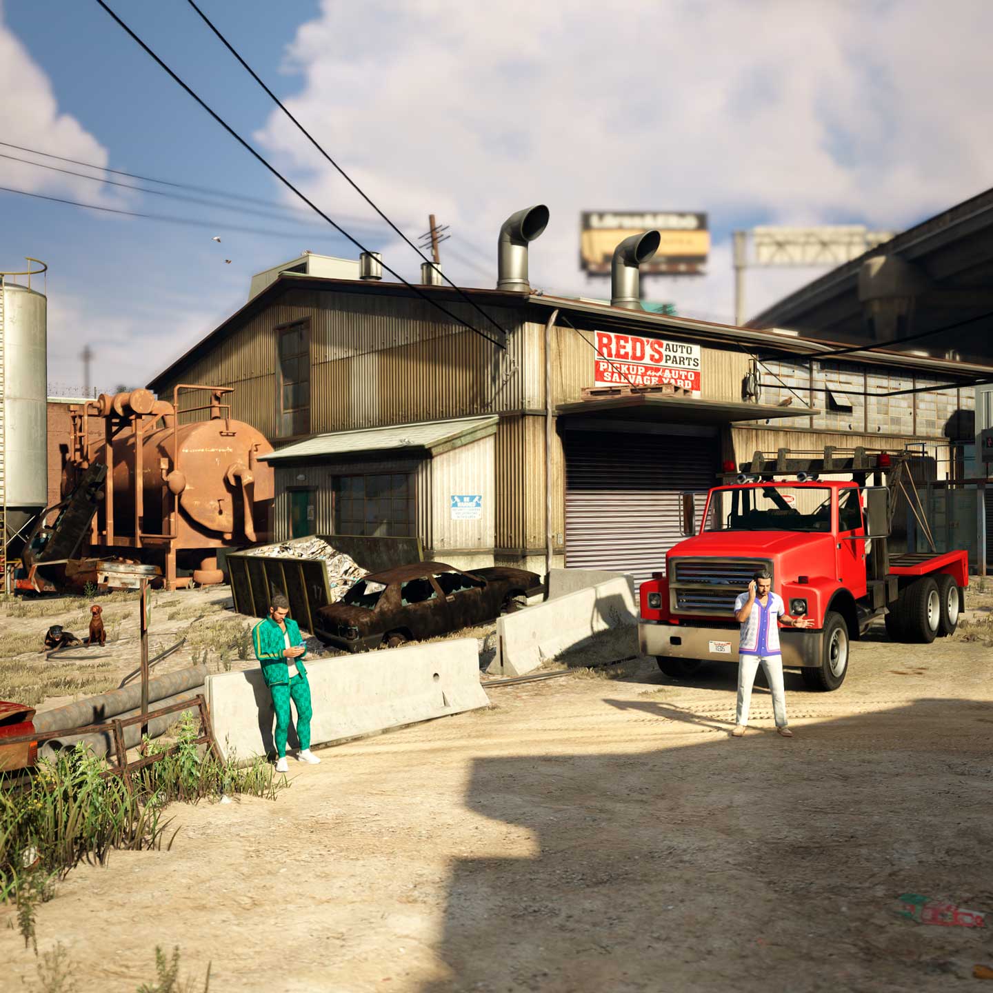 Promotional poster for Salvage Yard Bonuses in GTA Online.