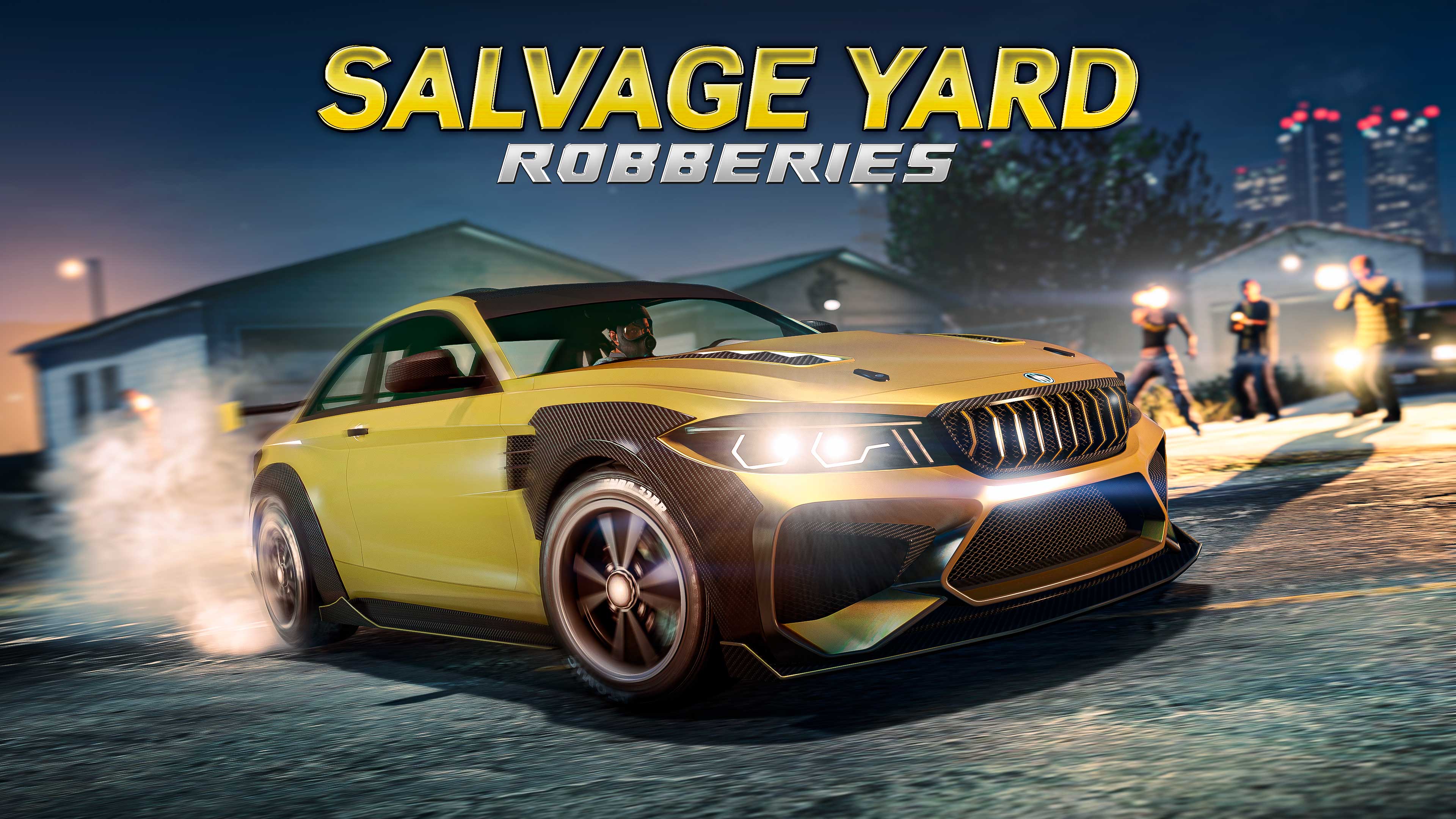 Salvage Yard Robbery Promotional screenshot for Salvage Yard Robberies in GTA Online.