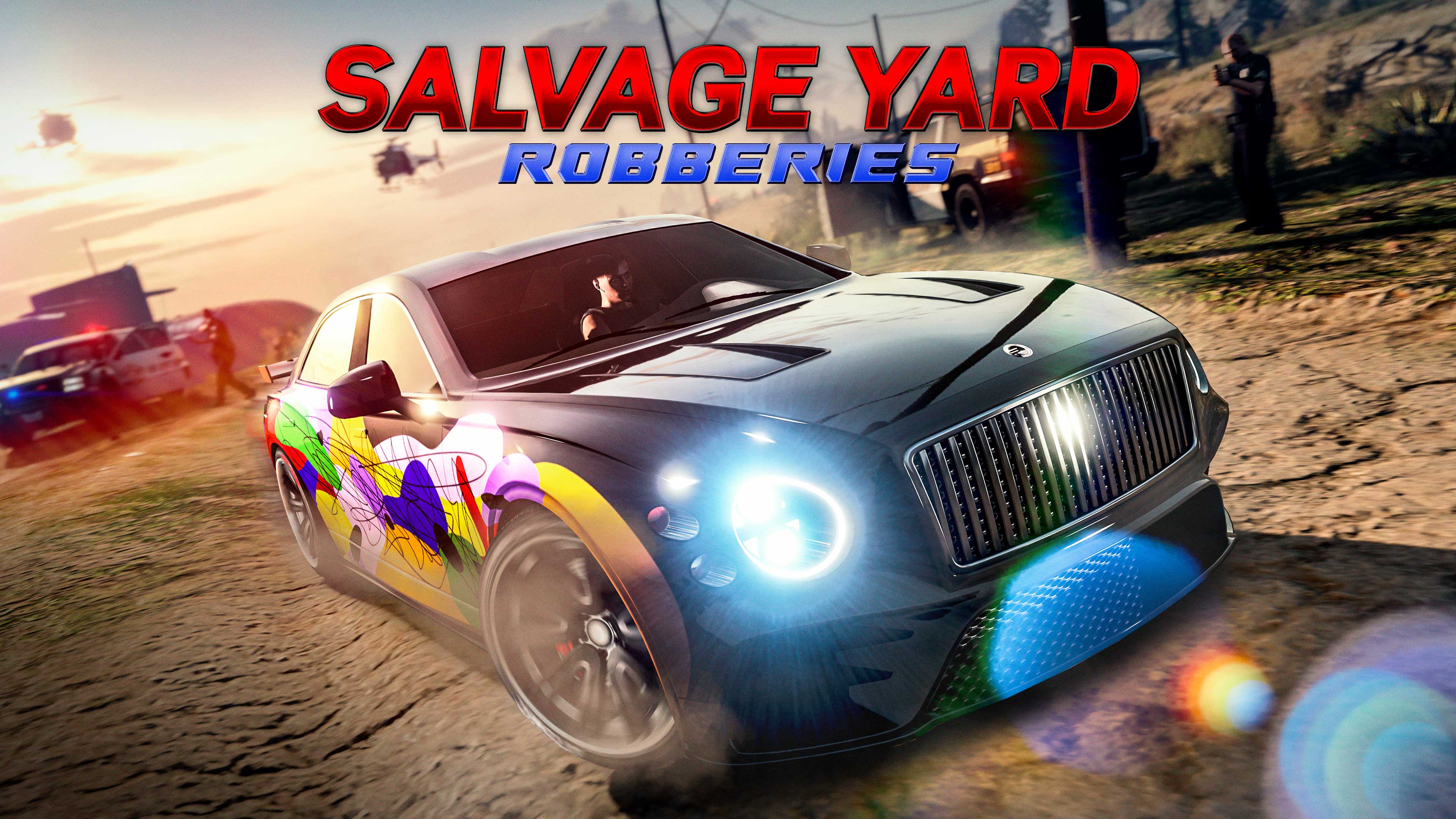 Salvage Yard Robbery Promotional screenshot for Salvage Yard Robberies in GTA Online.