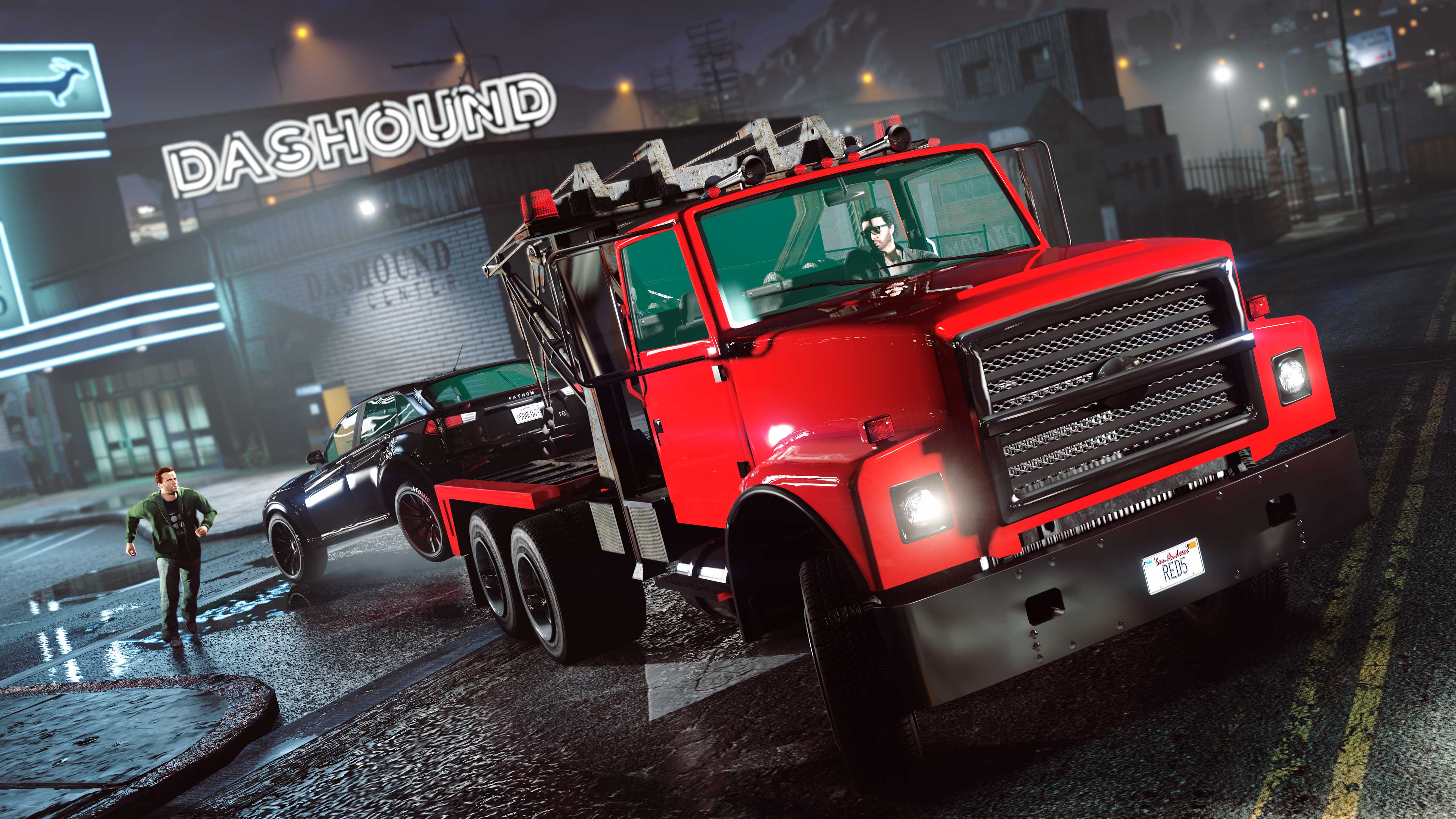 Tow Truck Service Promotional screenshot for Tow Truck Service in GTA Online.